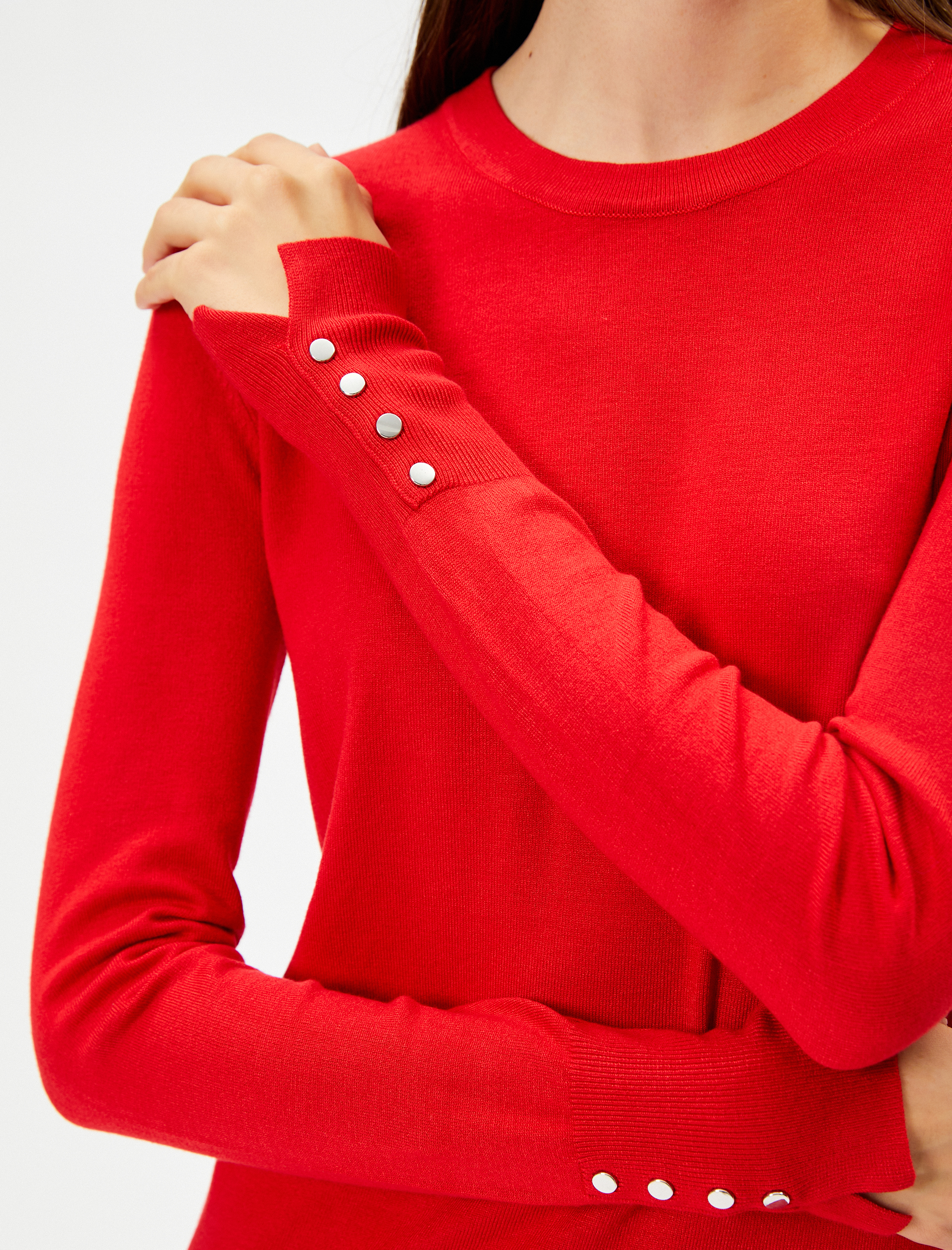   Triko Kazak Bisiklet Yaka Kolları Düğmeli Regular Fit