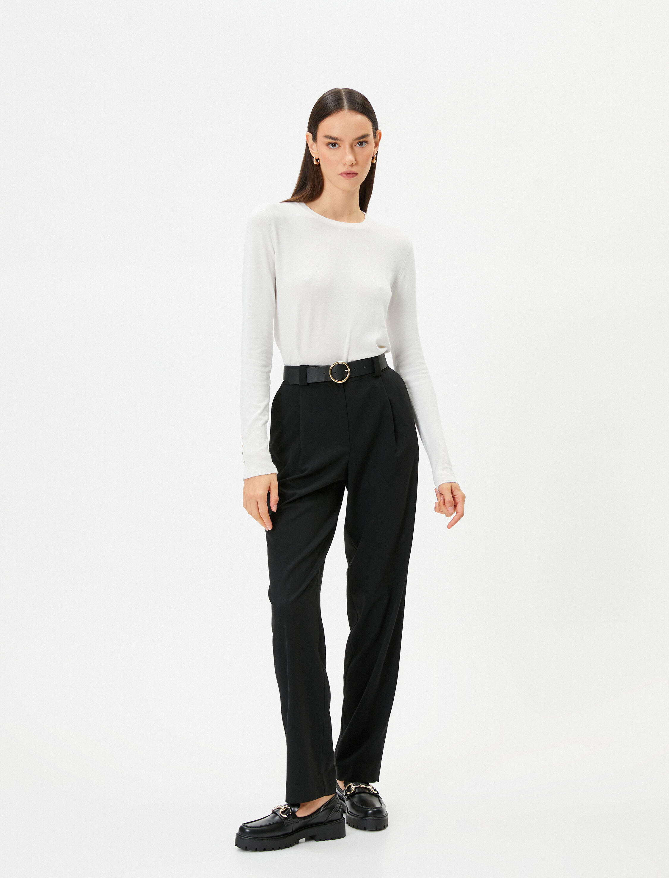   Triko Kazak Bisiklet Yaka Kolları Düğmeli Regular Fit