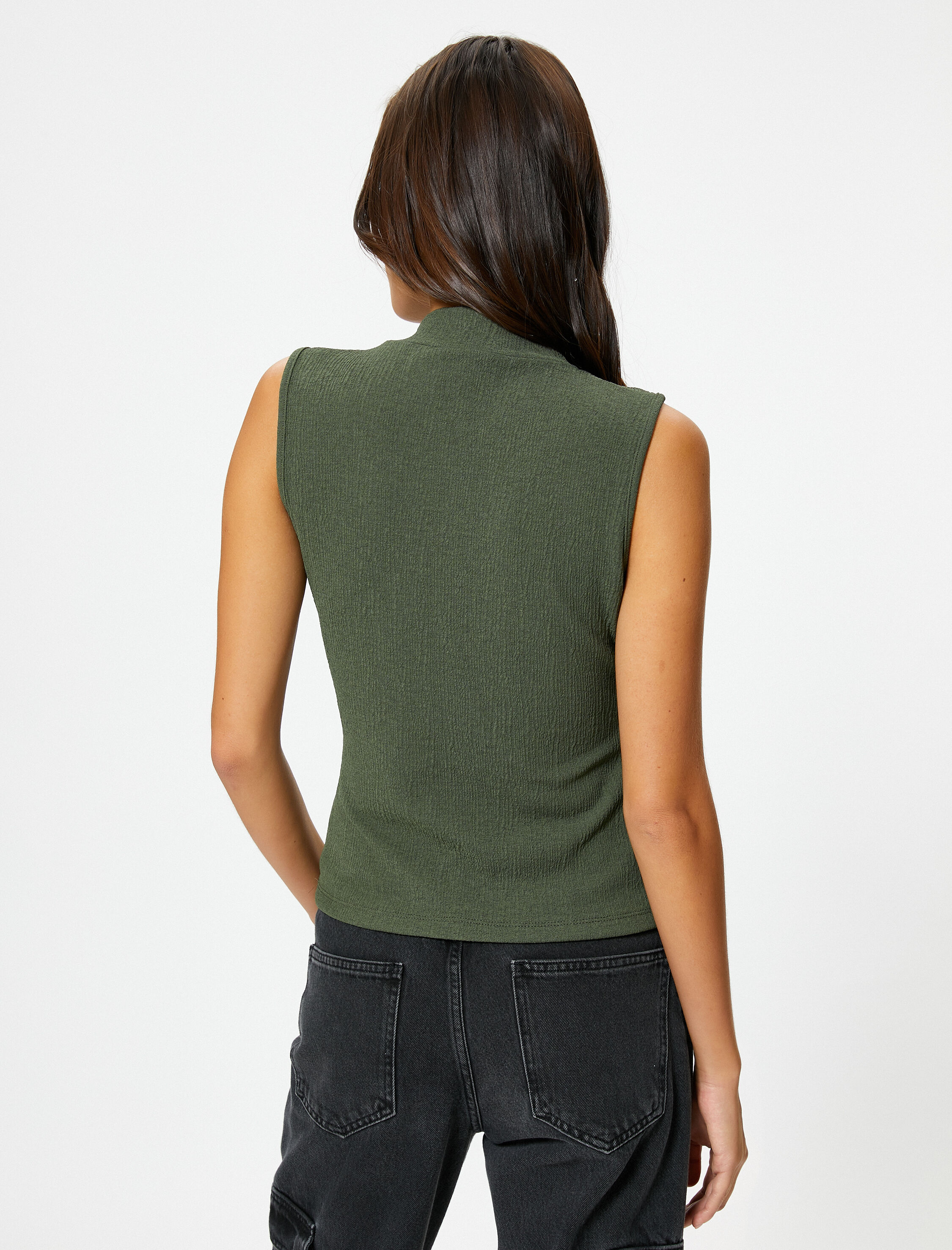   Yarım Fermuarlı Atlet Hafif Dik Yaka Slim Fit