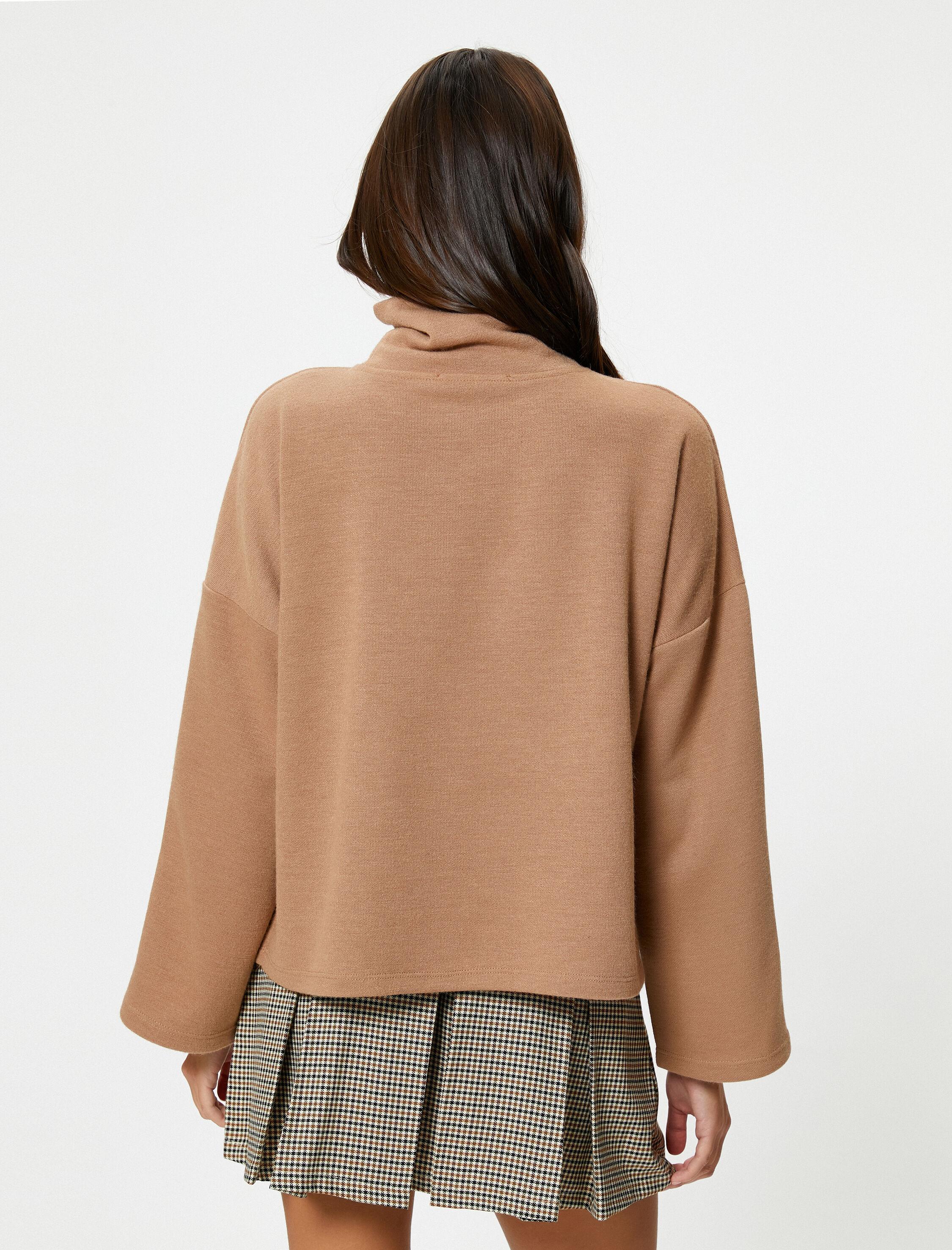 Boğazlı Kazak Geniş Kollu Düşük Omuzlu