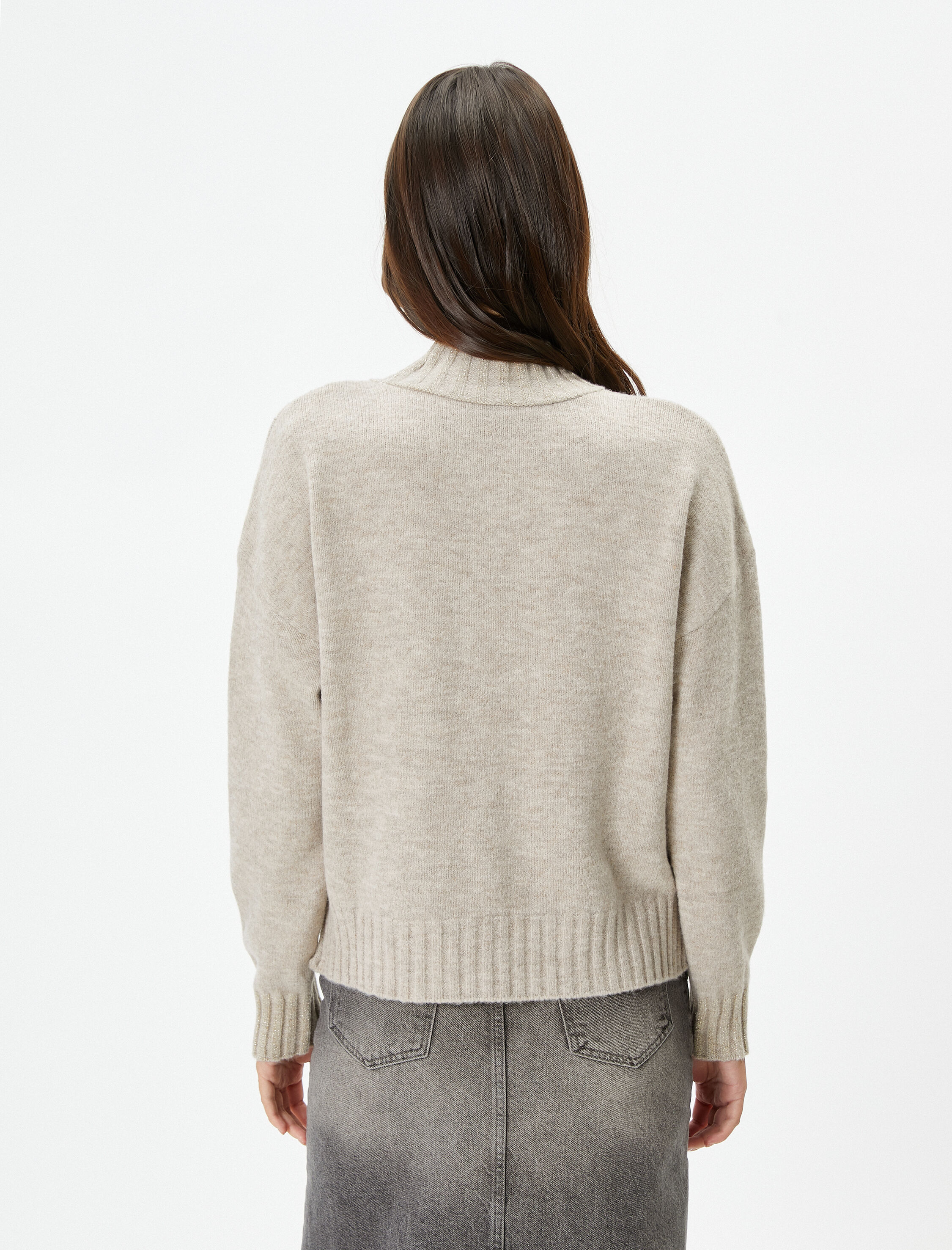   Koton X Şahika Ercümen - Simli Yarım Balıkçı Yaka Kazak