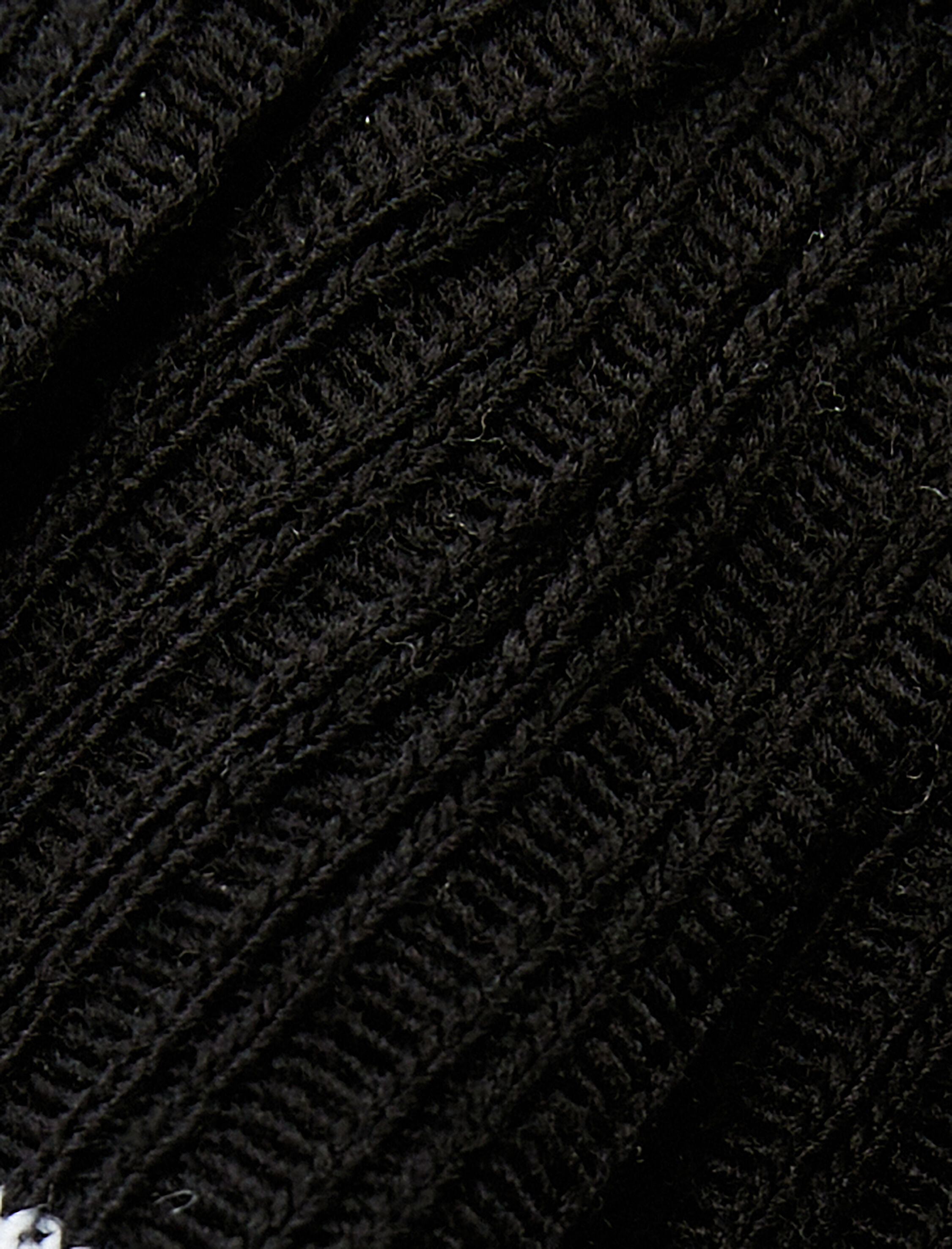   Triko Fermuarlı Hırka Fırfırlı V Yaka Uzun Kollu