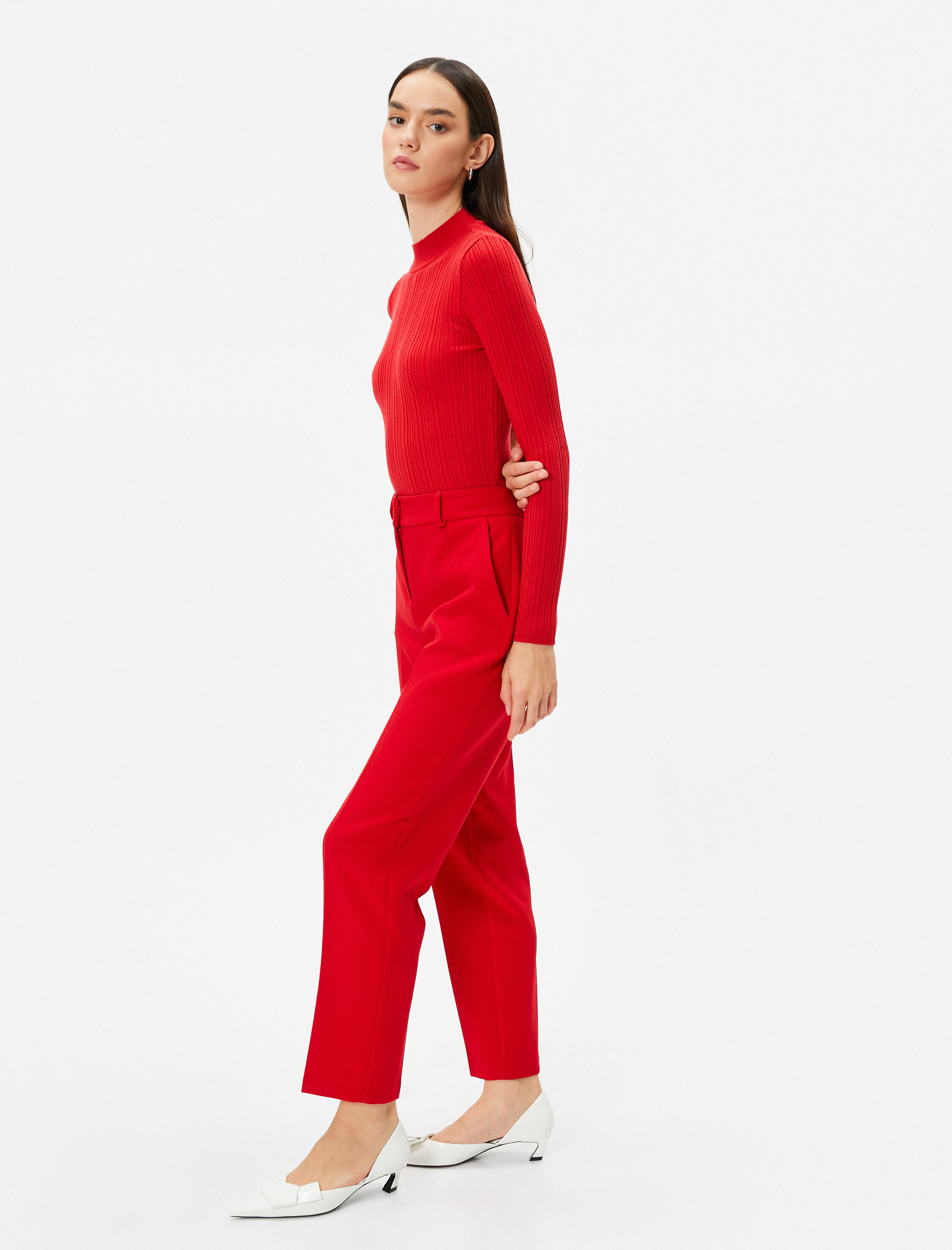   Kumaş Cigarette Pantolon Cep Detaylı