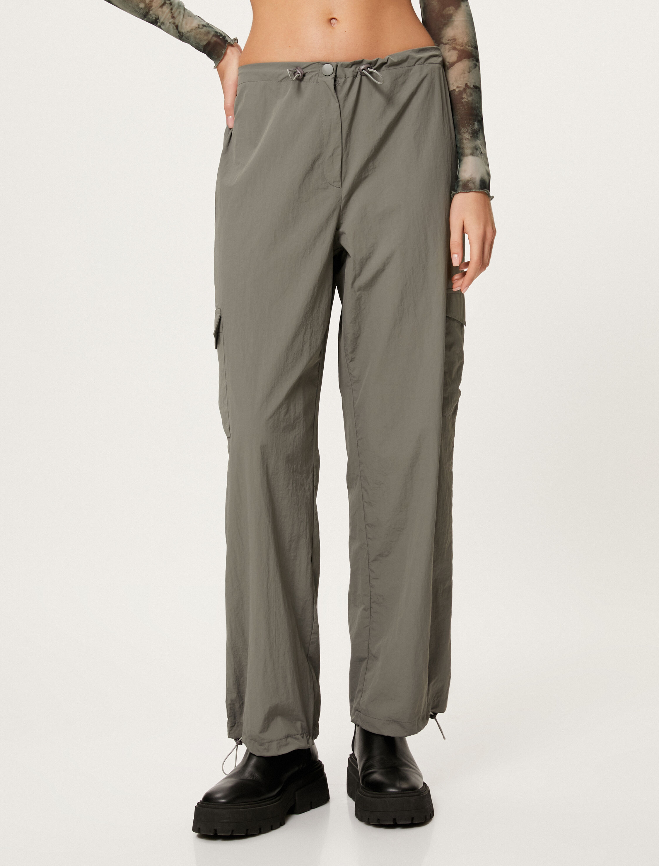   Paraşüt Pantolon Kargo Cepli Düşük Bel Rahat Kalıp