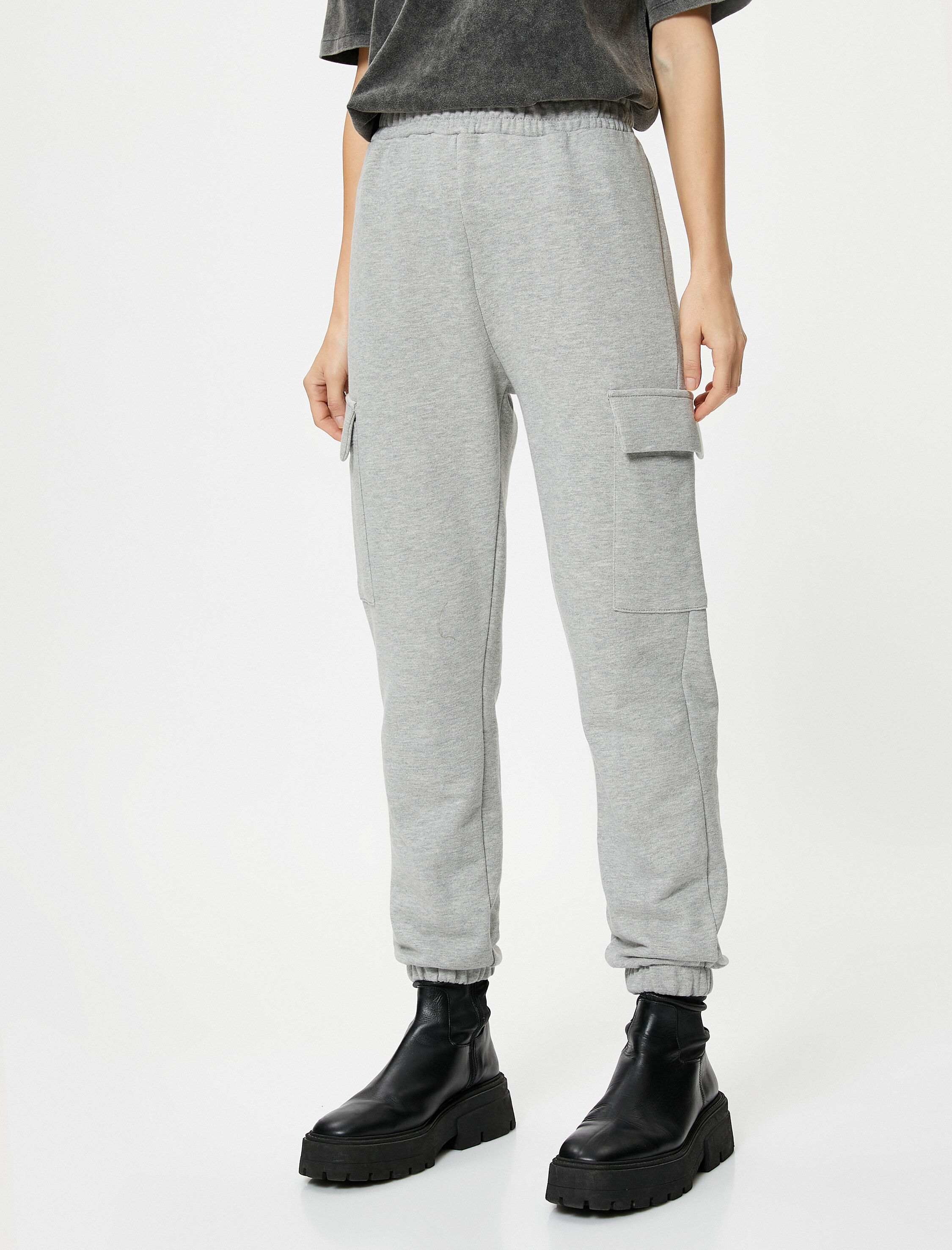 Jogger Eşofman Altı Kargo Cepli Beli Lastikli