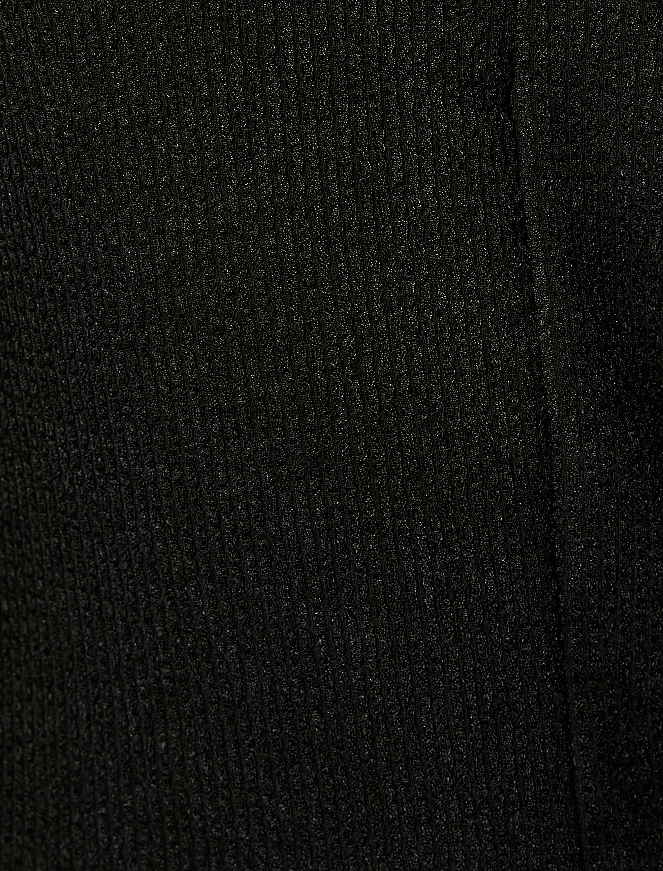   Triko Elbise Uzun Kollu Yırtmaçlı Dik Yaka Yarım Fermuarlı