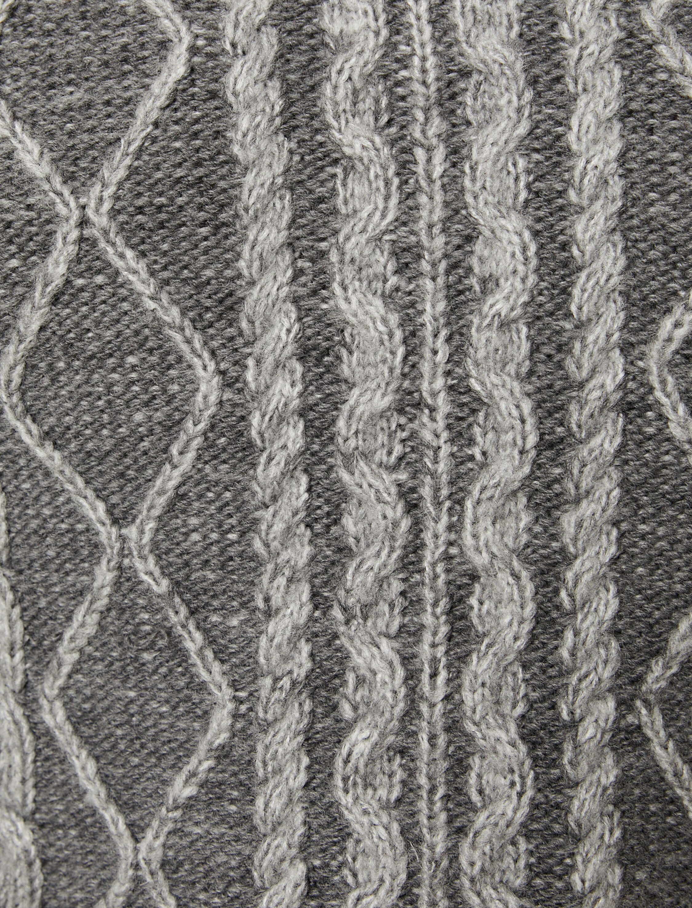   Triko Kazak Saç Örgü Detaylı Uzun Kollu Bisiklet Yaka