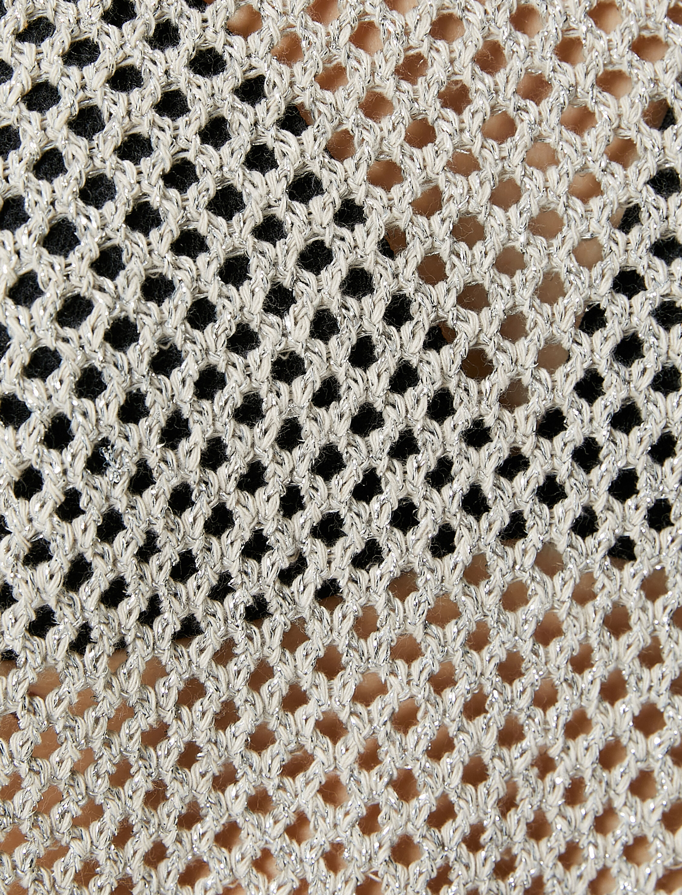   Ajurlu Triko Kazak Bisiklet Yaka Uzun Kollu Simli