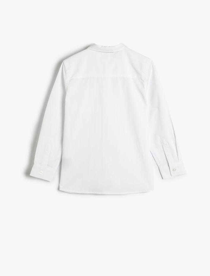 Erkek Çocuk Gömlek Papyon Detaylı Uzun Kollu Klasik Yaka