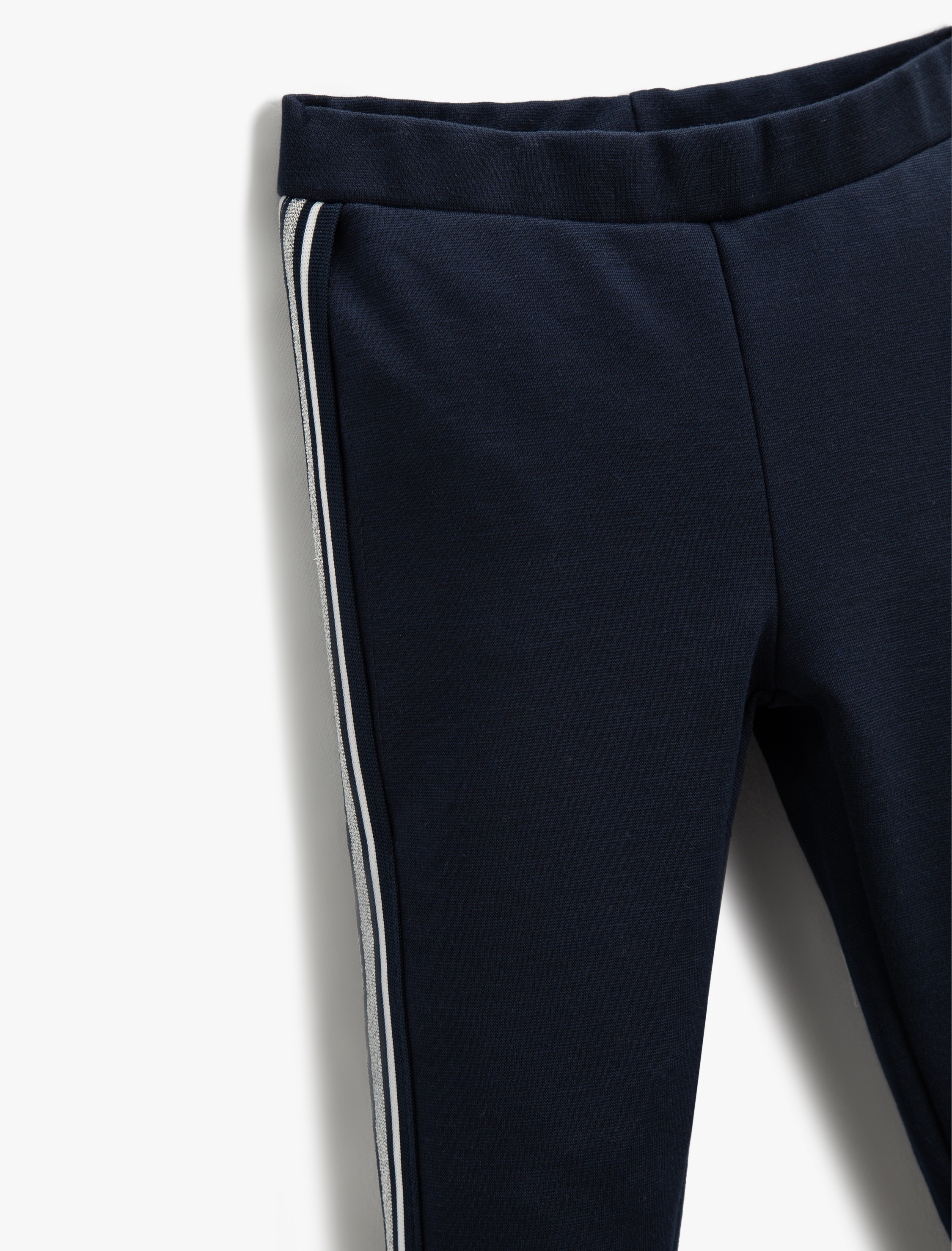  Kız Çocuk Basic Yanları Şerit Detaylı Tayt Beli Lastikli