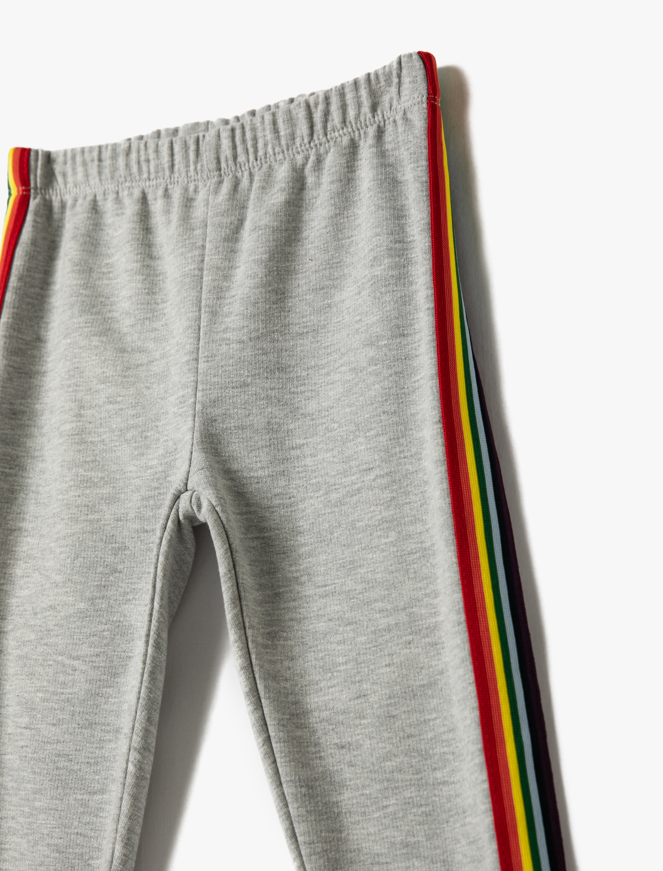  Kız Çocuk Basic Şeritli Tayt Beli Lastikli Pamuklu