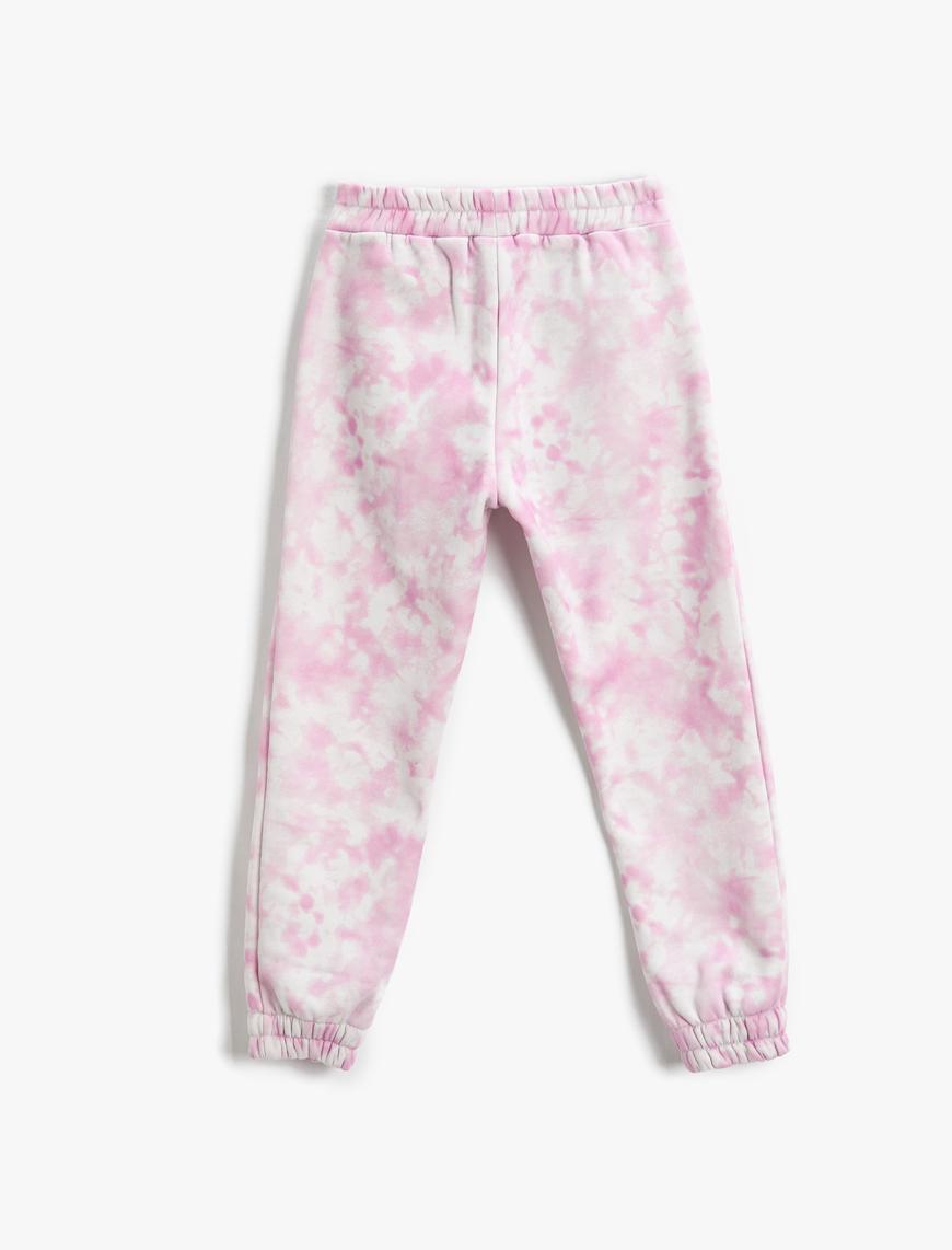  Kız Çocuk Basic Batik Desenli Jogger Eşofman Altı
