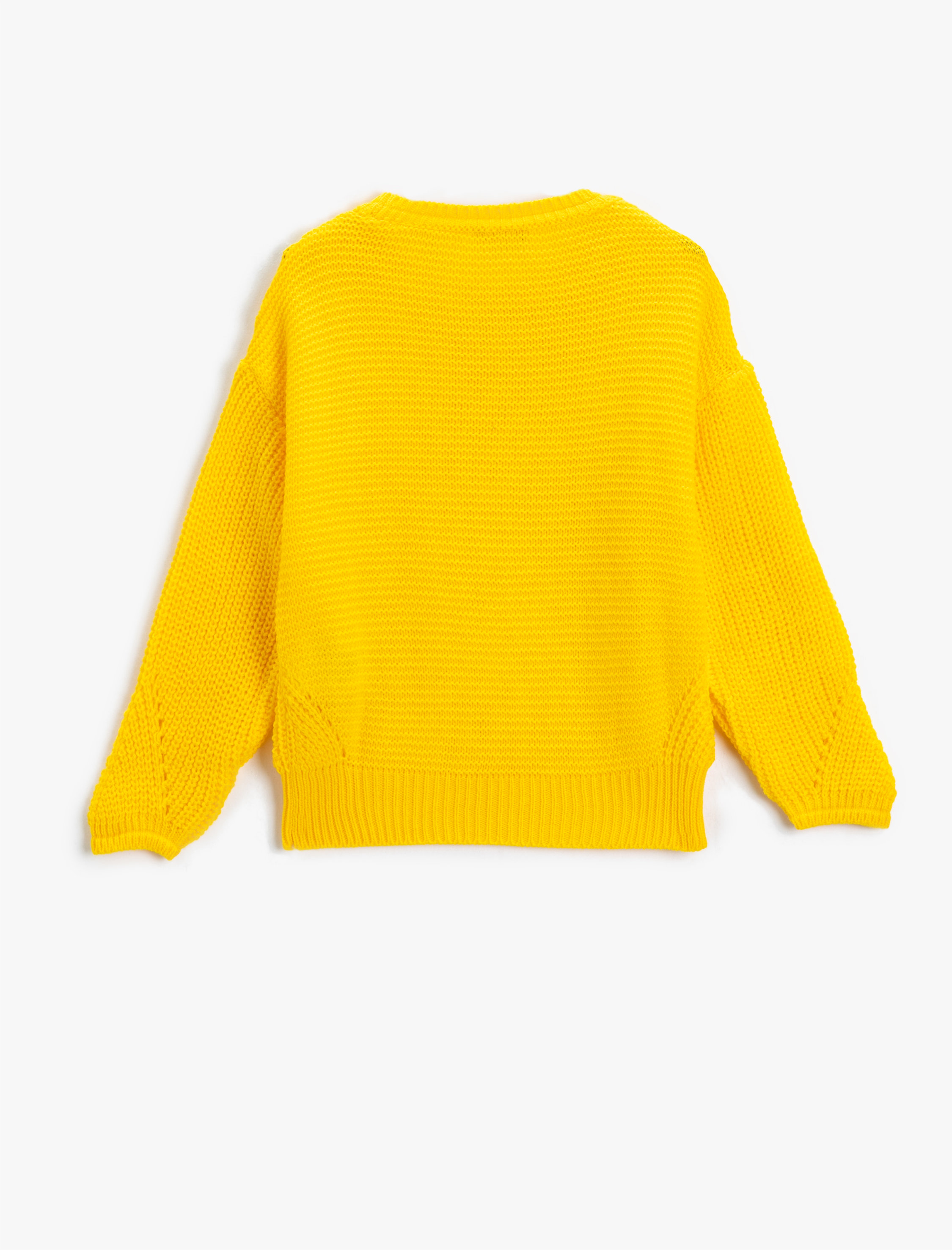  Kız Çocuk Basic Triko Kazak Saç Örgü Detaylı