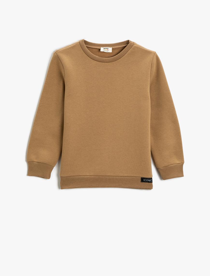  Erkek Çocuk Basic Sweatshirt Bisiklet Yaka