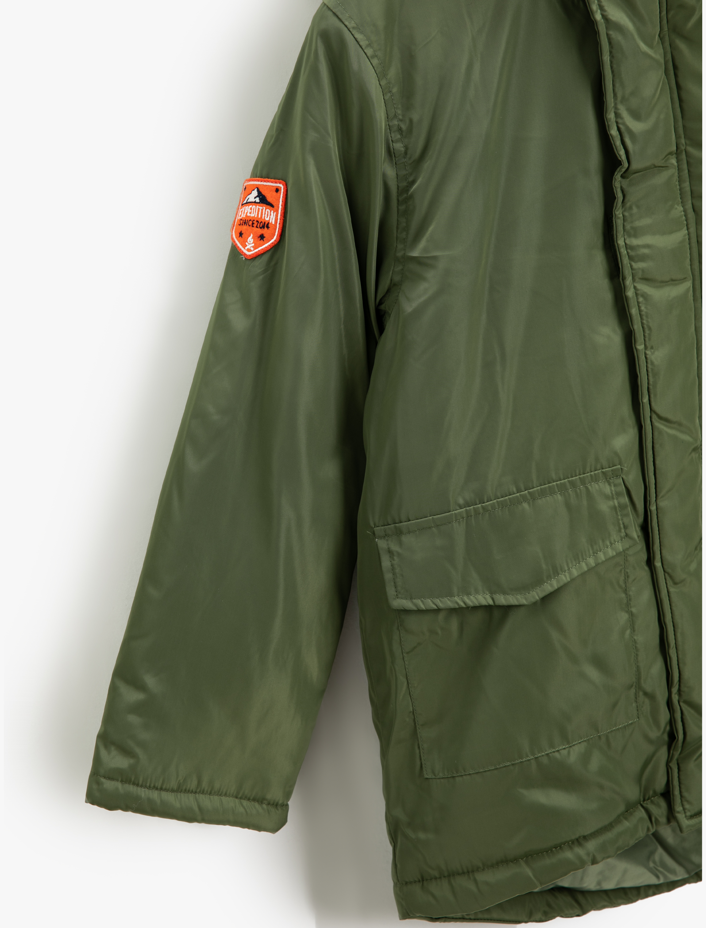 Erkek Çocuk Uzun Parka Kapüşonlu İçi Polar Astarlı