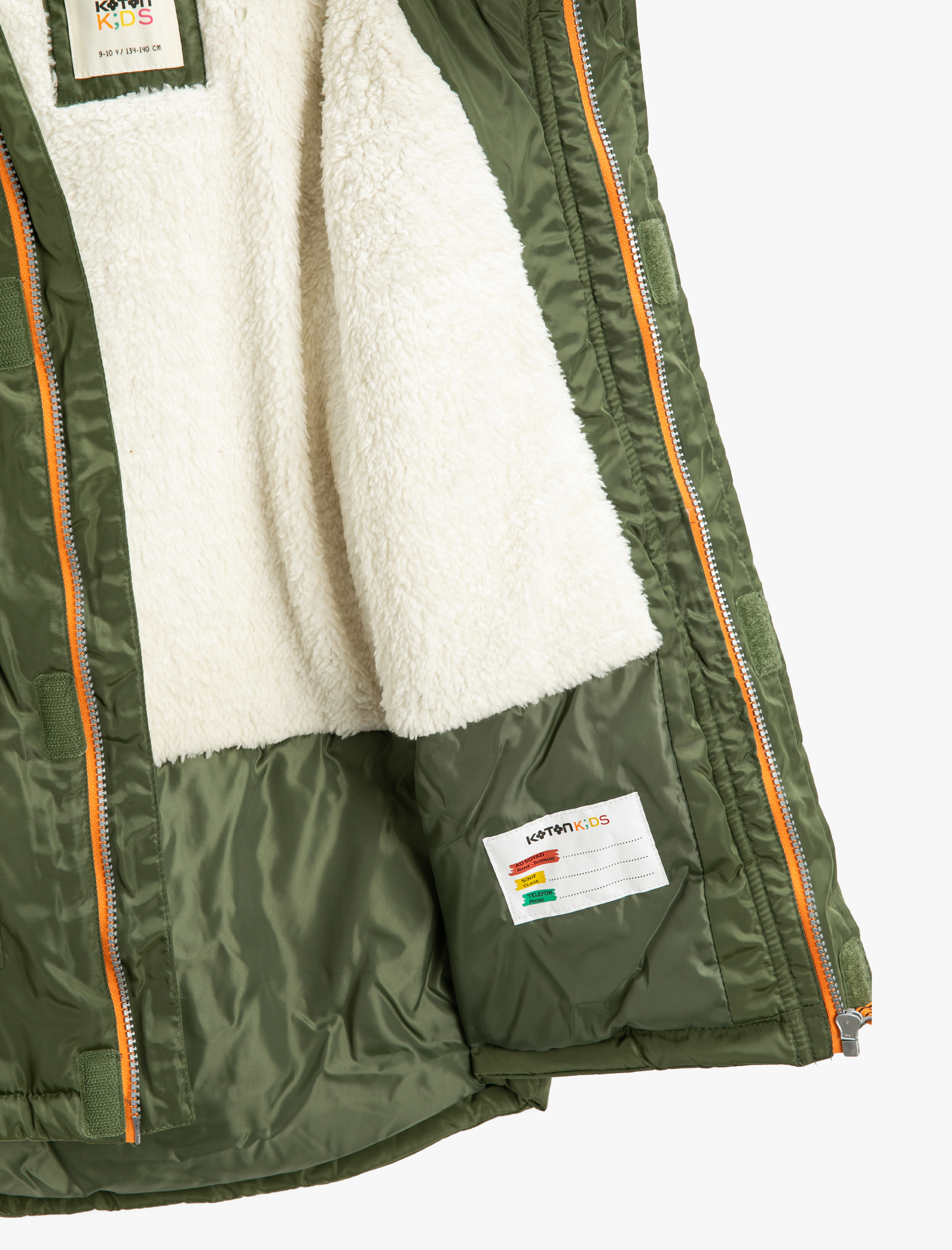 Erkek Çocuk Uzun Parka Kapüşonlu İçi Polar Astarlı