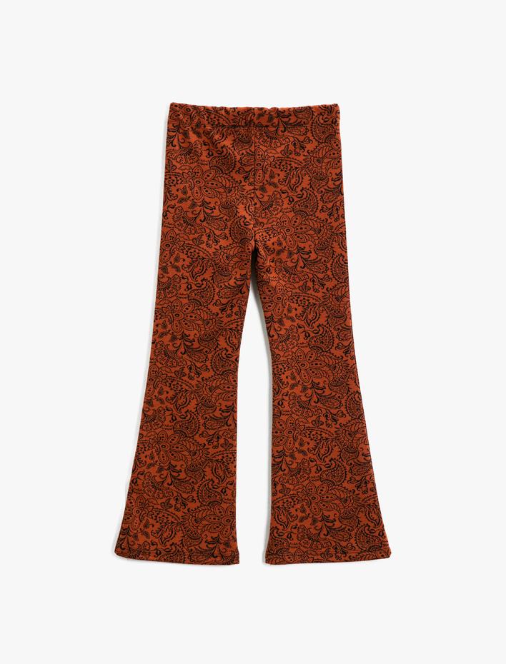 Kız Çocuk İspanyol Paça Pantolon Çiçekli