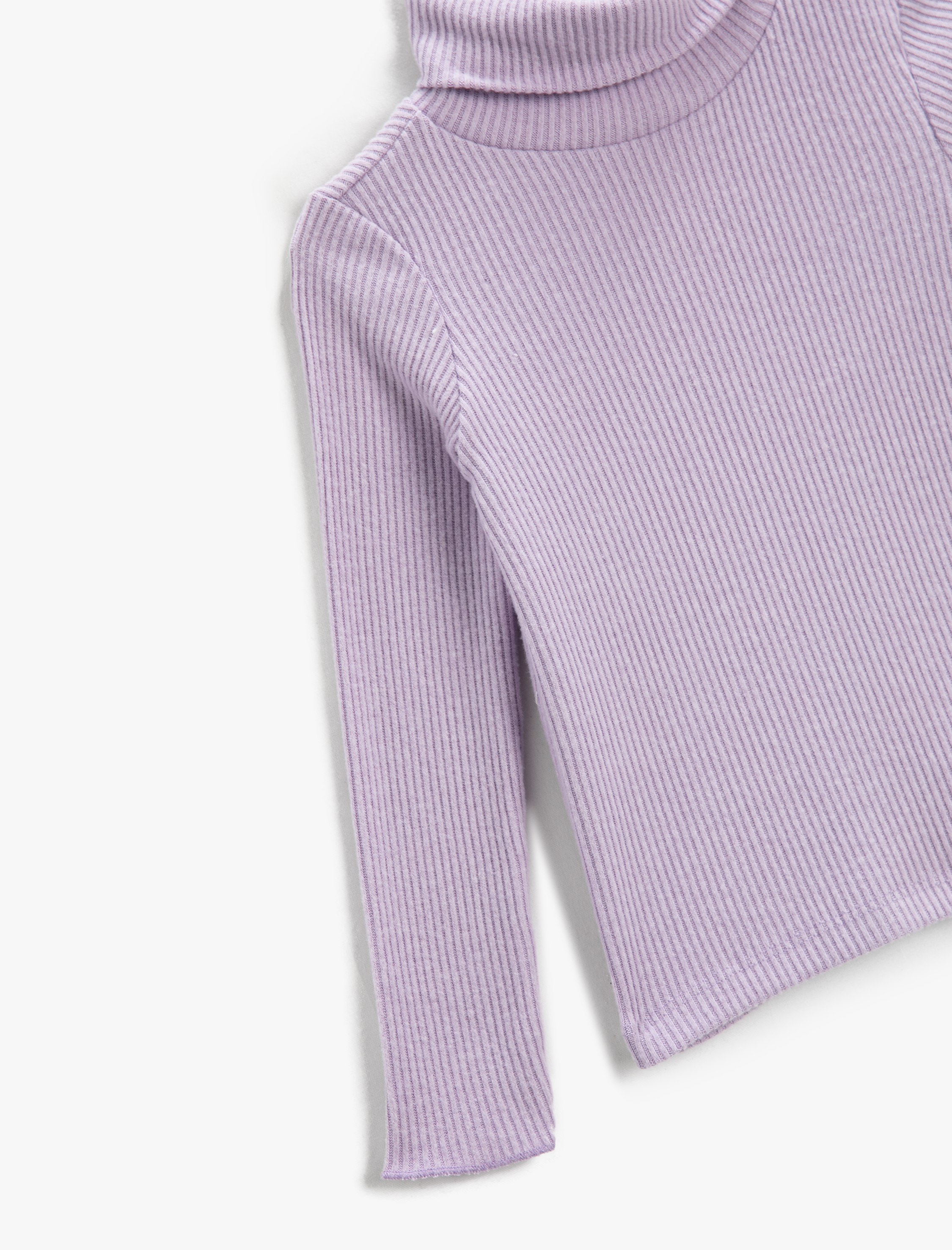  Kız Çocuk Basic Balıkçı Yaka Tişört Ribanalı Yumuşak Dokulu