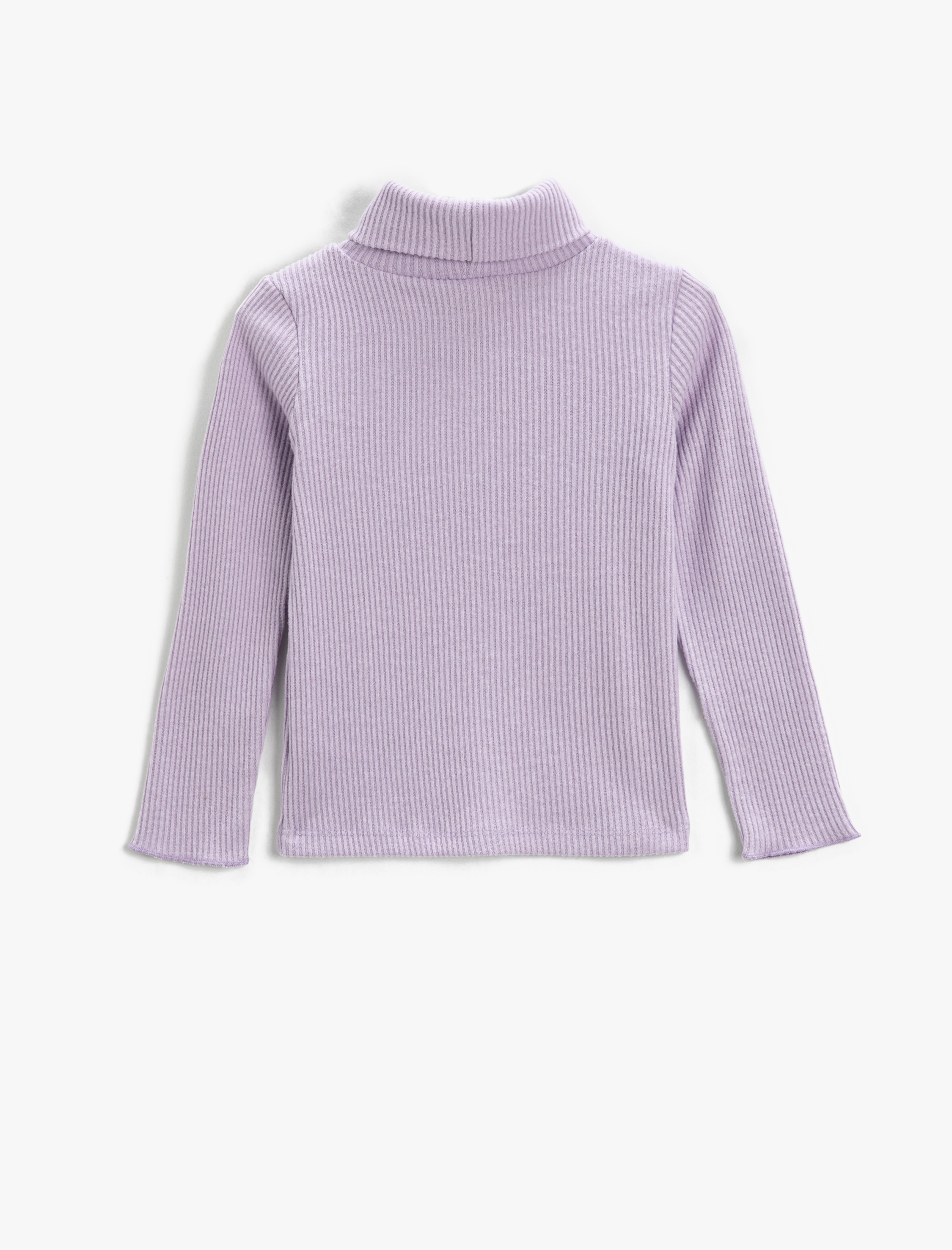  Kız Çocuk Basic Balıkçı Yaka Tişört Ribanalı Yumuşak Dokulu