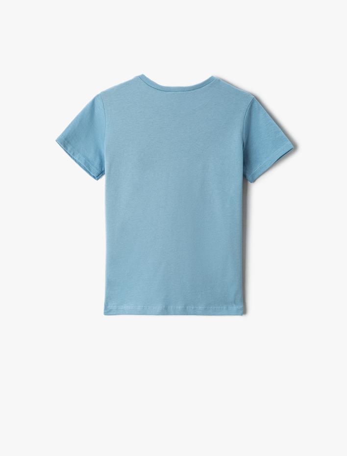 Erkek Çocuk Baskılı Kısa Kollu Tişört Bisiklet Yaka