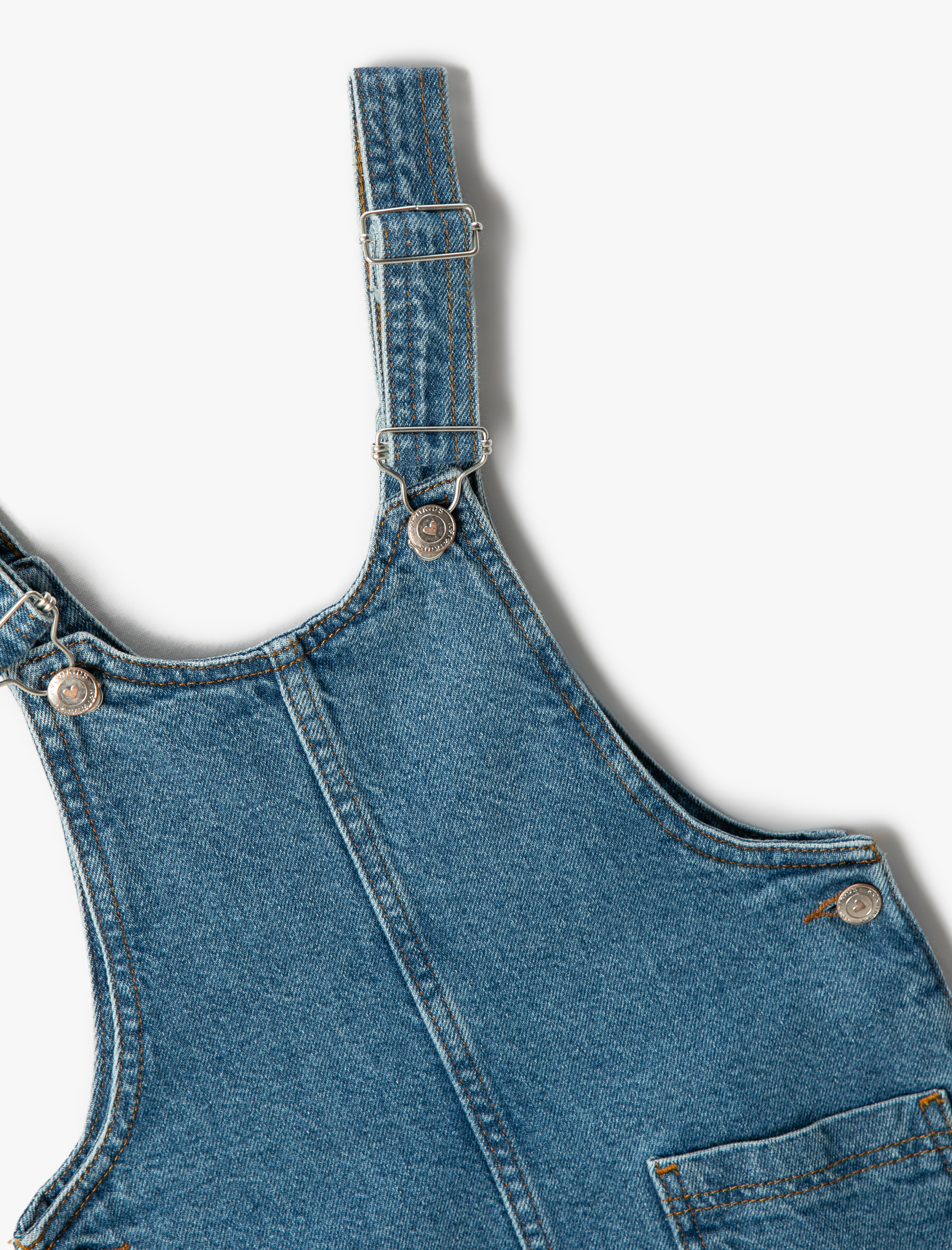  Kız Çocuk Salopet Elbise Metal Tokalı Ayarlanabilir Askılı Pamuklu