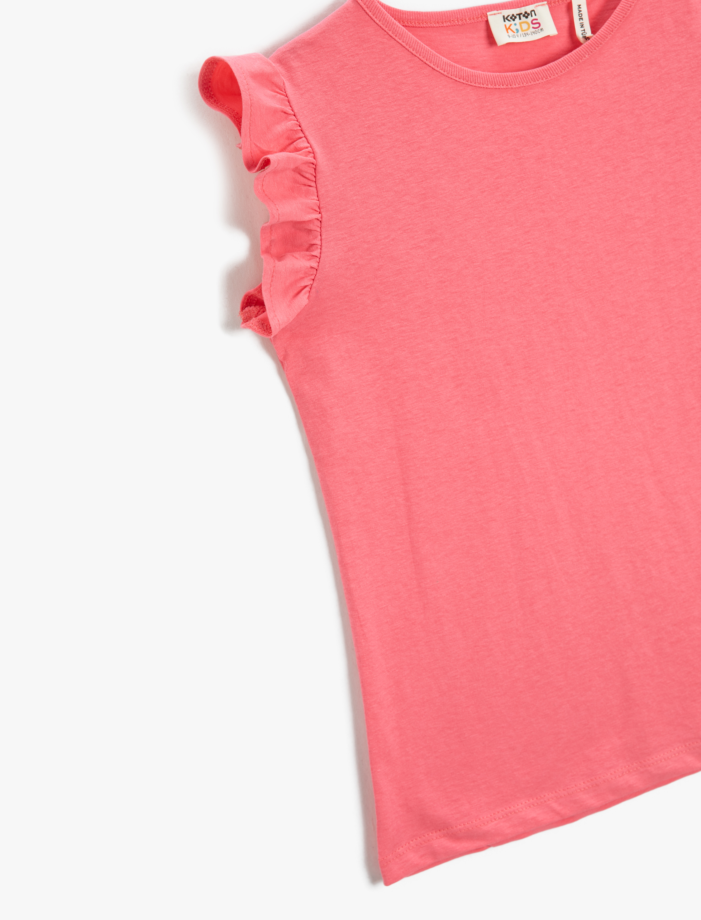  Kız Çocuk Basic Fırfırlı Tişört Kolsuz