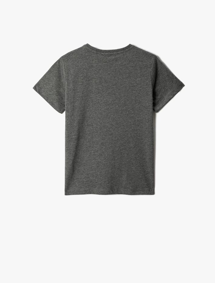 Erkek Çocuk Örümcek Adam Baskılı Kısa Kollu Tişört Lisanslı Bisiklet Yaka