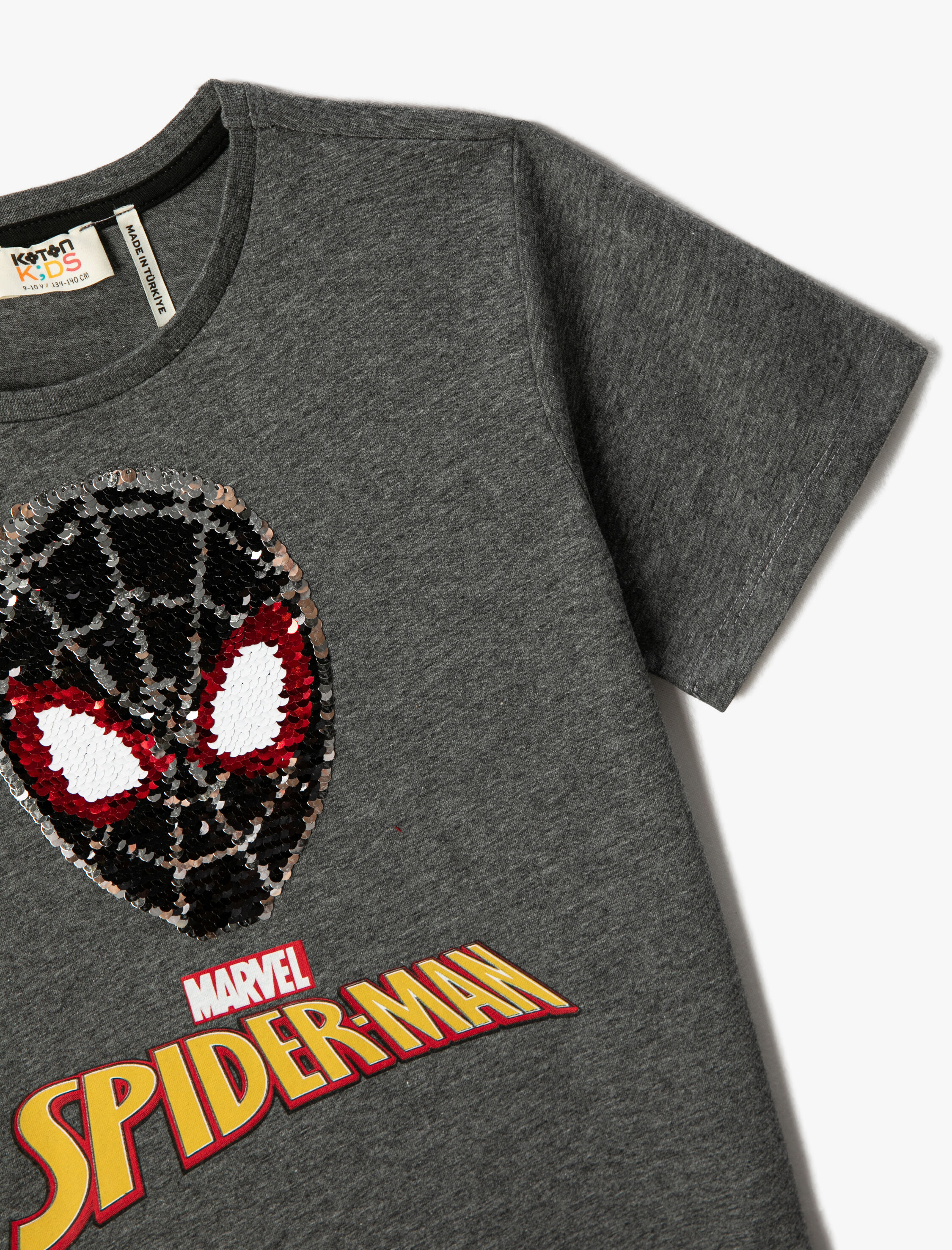  Erkek Çocuk Örümcek Adam Baskılı Kısa Kollu Tişört Lisanslı Bisiklet Yaka