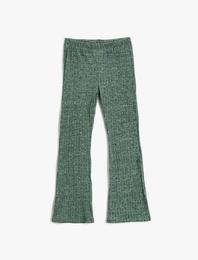 İspanyol Paça Tayt Pantolon Beli Lastikli Yumuşak Dokulu