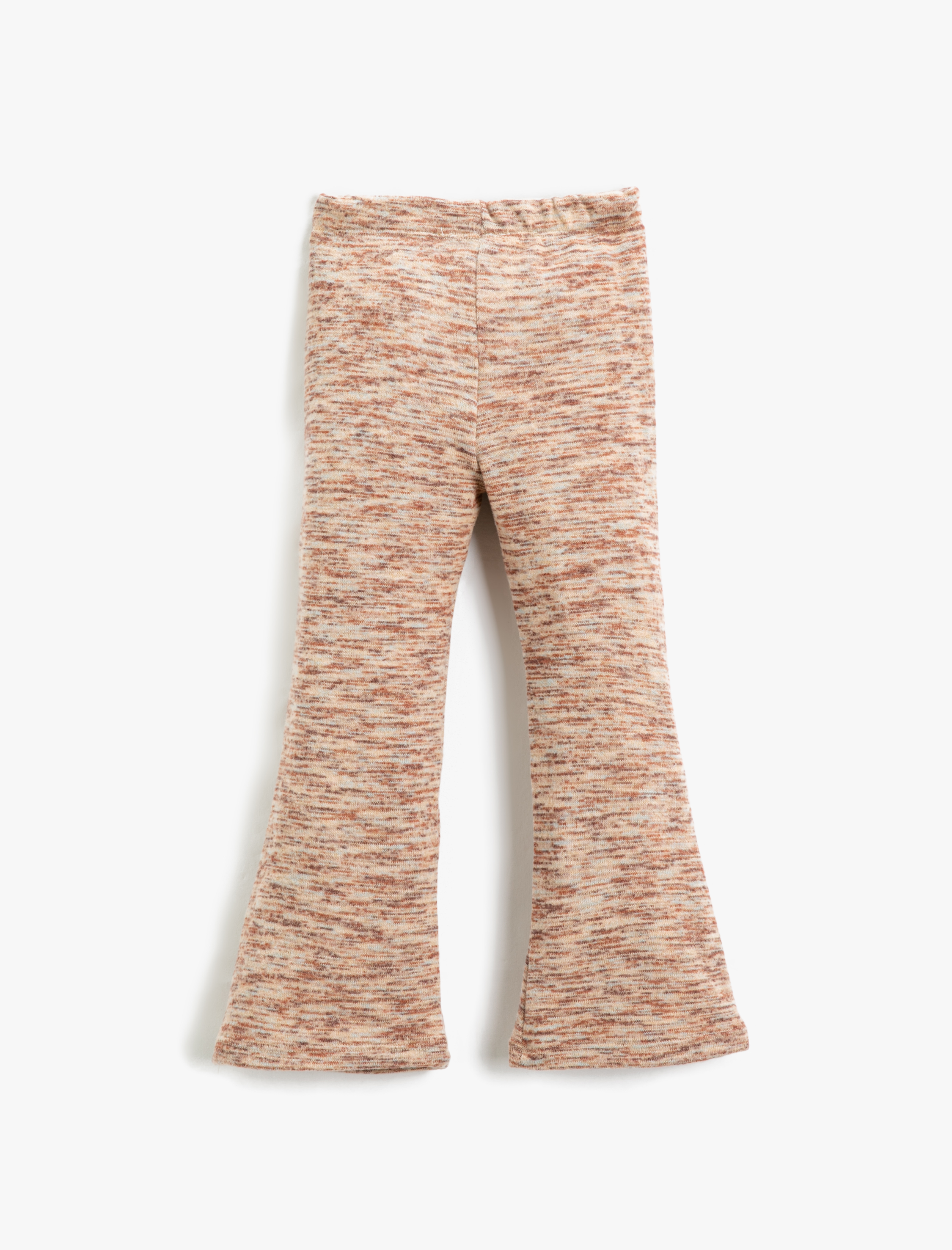  Kız Çocuk İspanyol Paça Örme Pantolon Tayt Yumuşak Dokulu Beli Lastikli