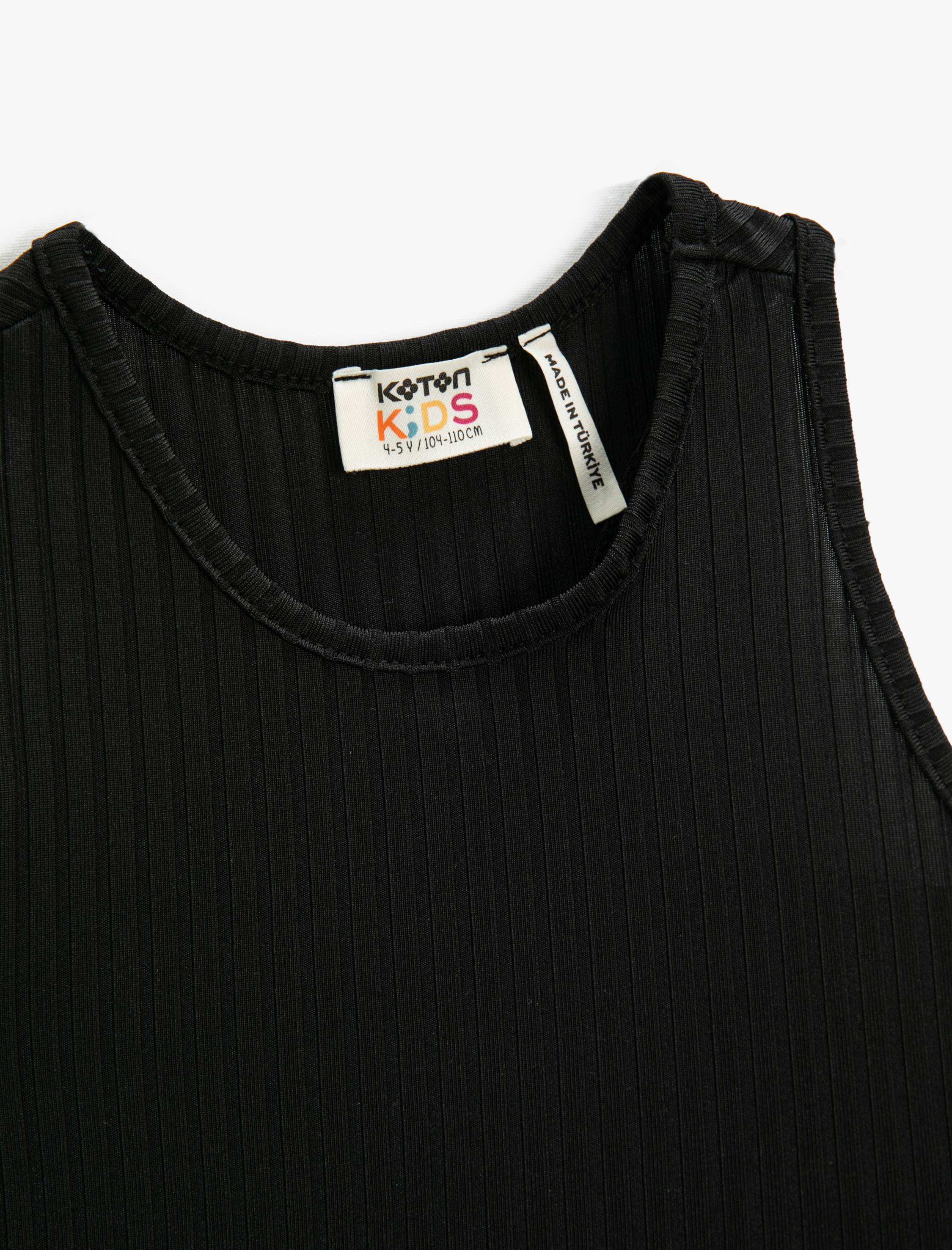  Kız Çocuk Basic Crop Üst Kolsuz Yuvarlak Yaka Dar Kalıp