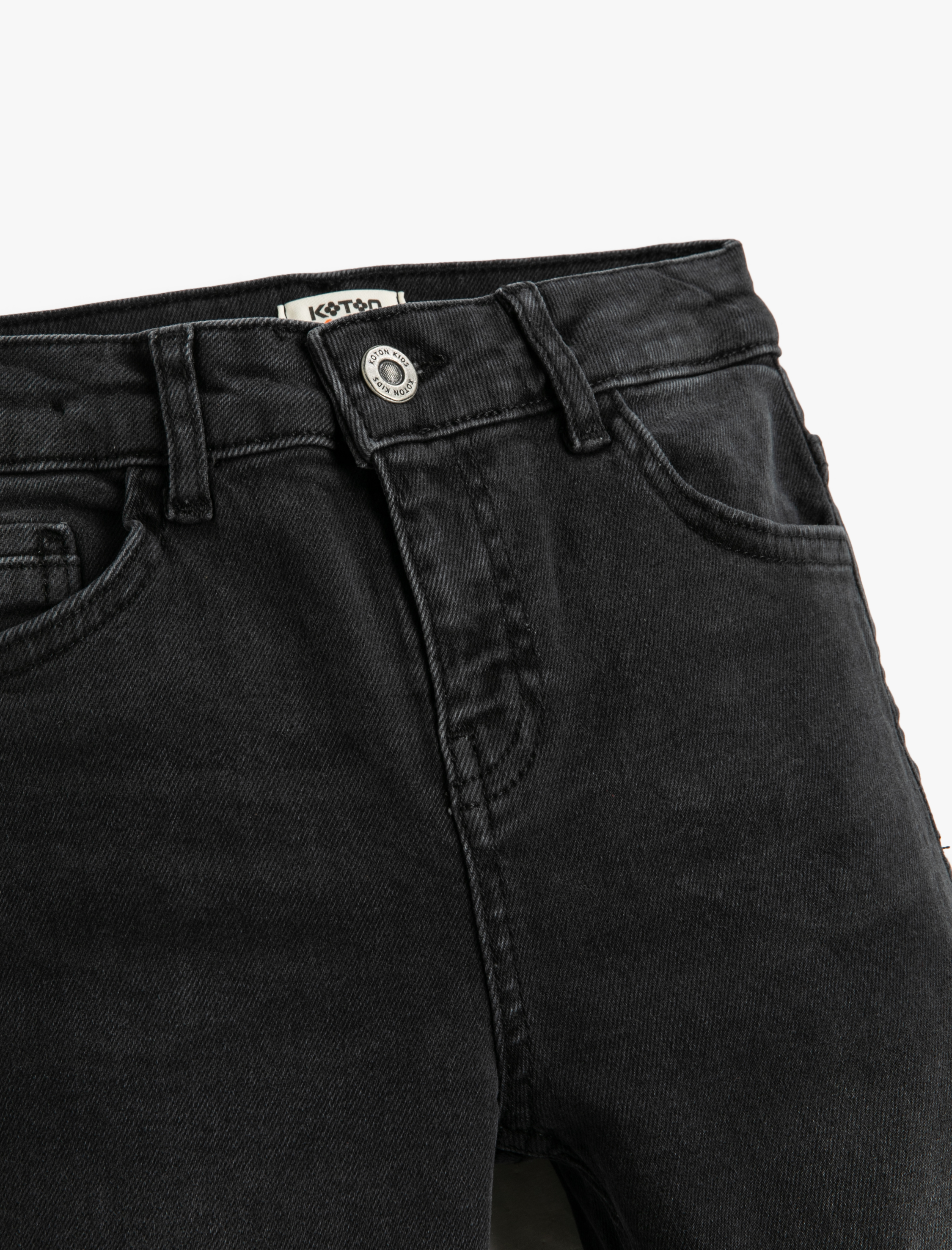  Erkek Çocuk Kot Pantolon Yıpratılmış Detaylı Pamuklu Cepli - Slim Jean  Beli Ayarlanabilir Lastikli