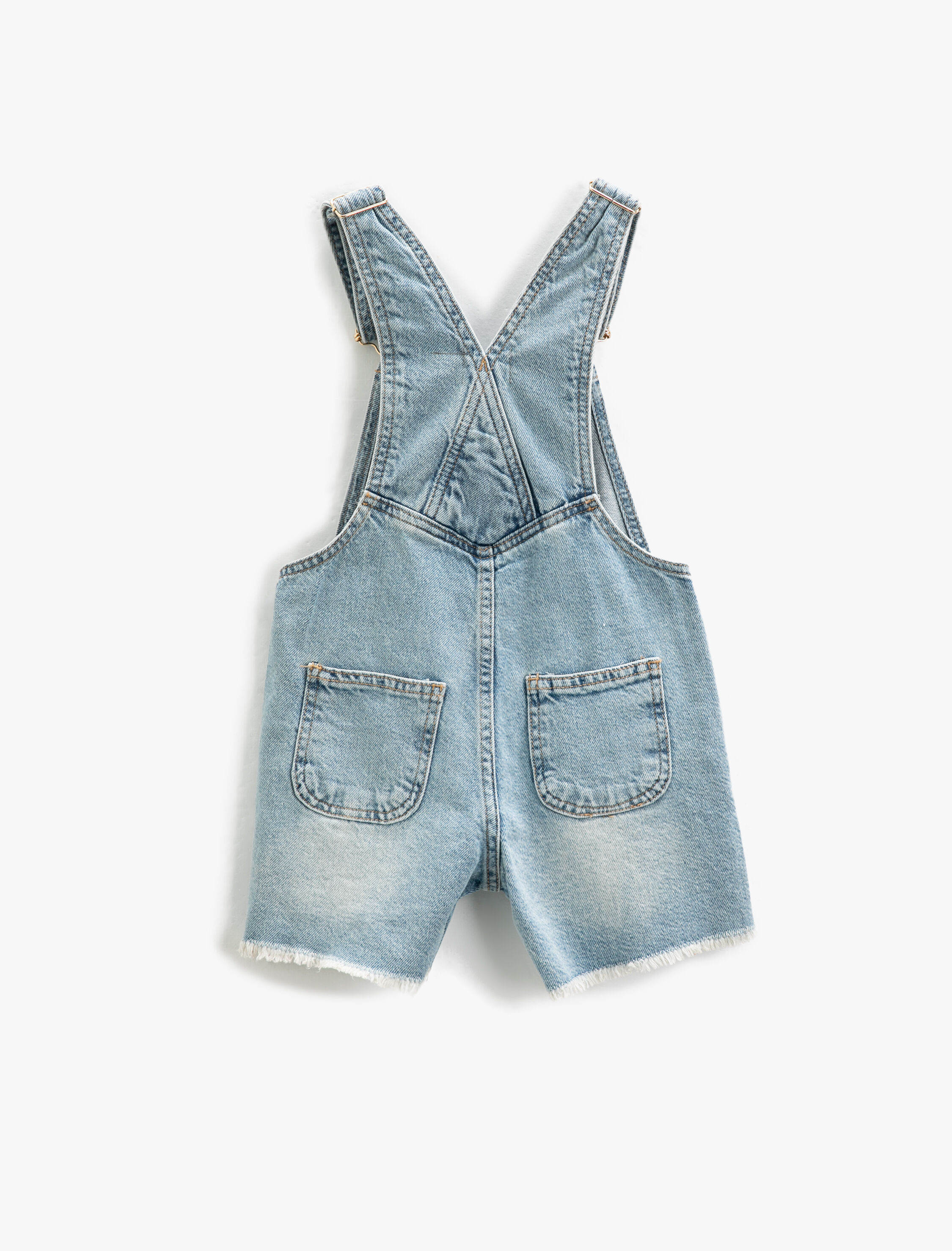  Kız Çocuk Salopet Şort Cepli Ayarlanabilir Askılı