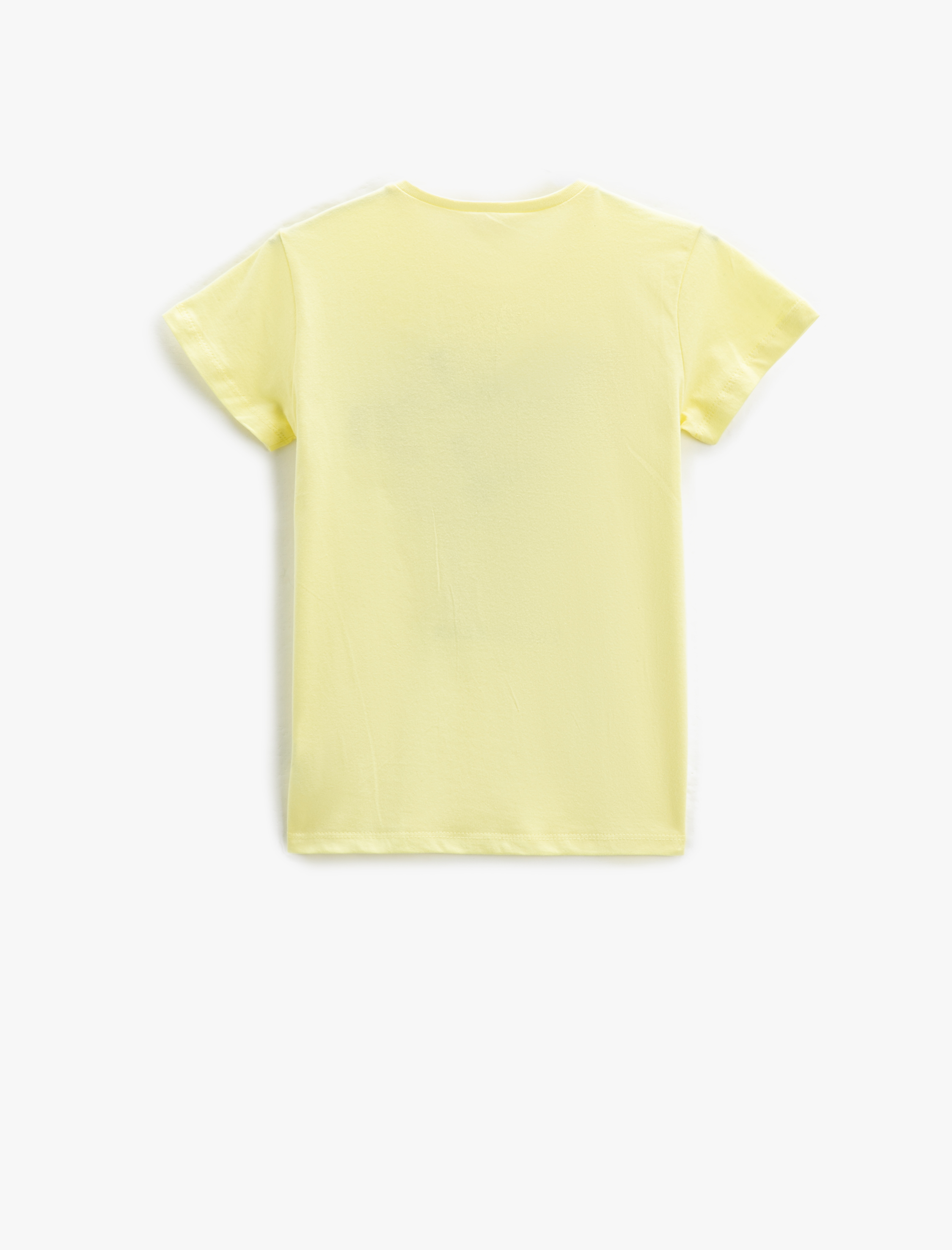  Kız Çocuk Tişört Ayıcık Baskılı Pul Payet İşlemeli Kısa Kollu