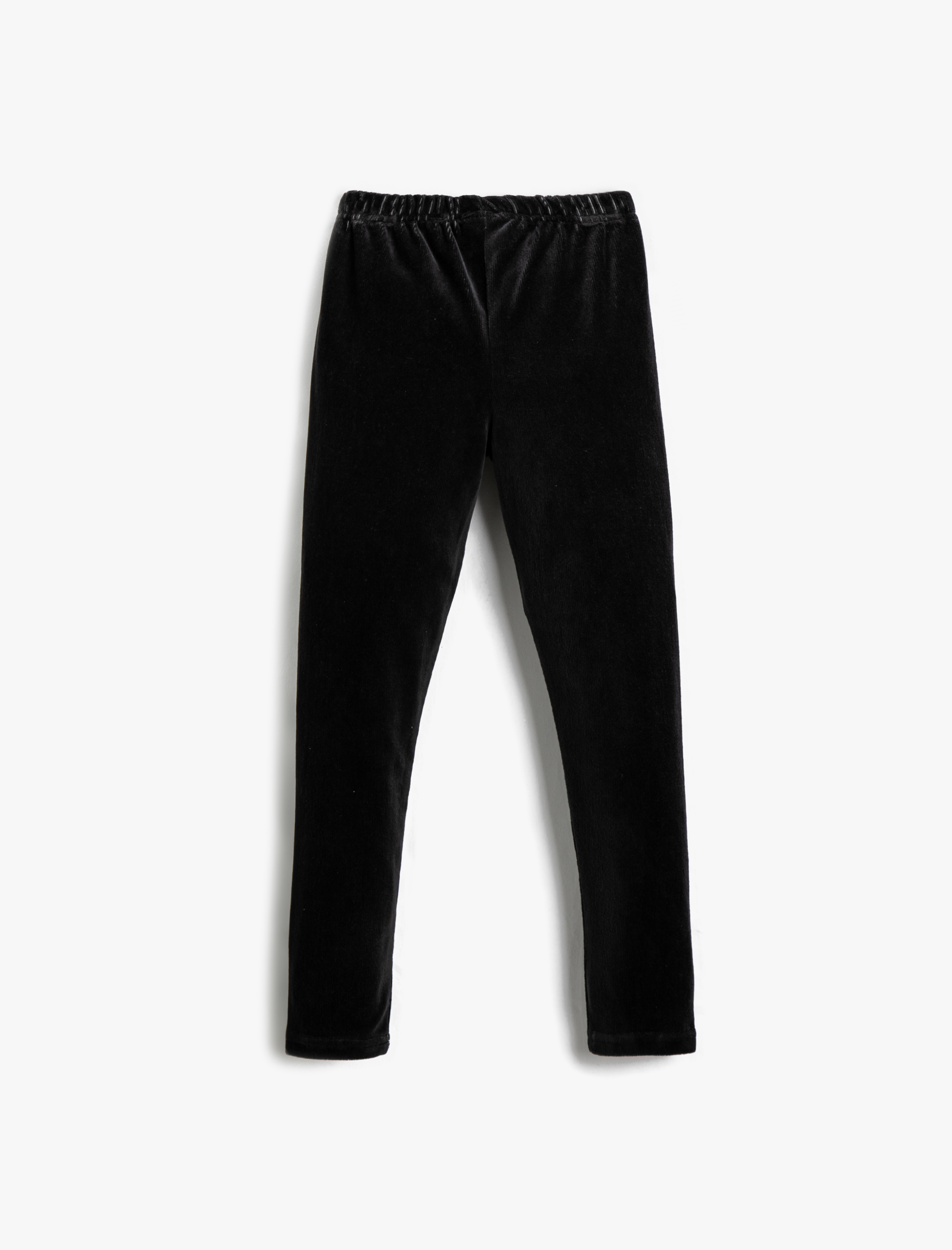  Kız Çocuk Kadife Tayt Basic Beli Lastikli