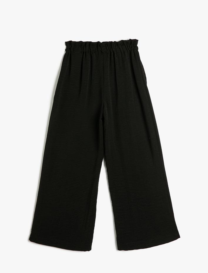 Kız Çocuk Bol Paça Pantolon Beli Lastikli
