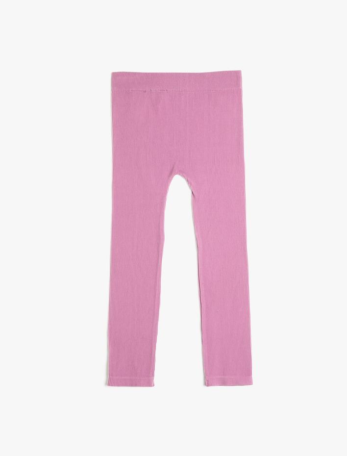 Kız Çocuk Basic Fitilli Tayt Beli Lastikli