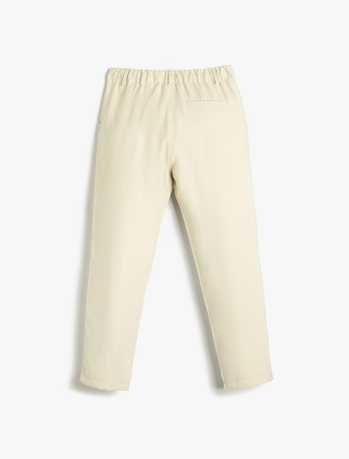 Erkek Çocuk Pantolon Beli Bağlamalı ve Lastikli Cepli Dar Paça