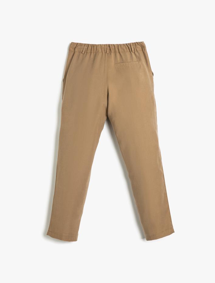 Erkek Çocuk Pantolon Beli Bağlamalı ve Lastikli Cepli Dar Paça