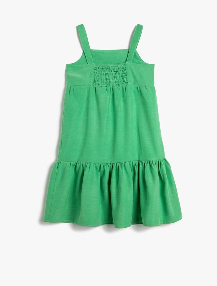 Kız Çocuk Elbise Basic Midi Boy Askılı Modal Kumaş