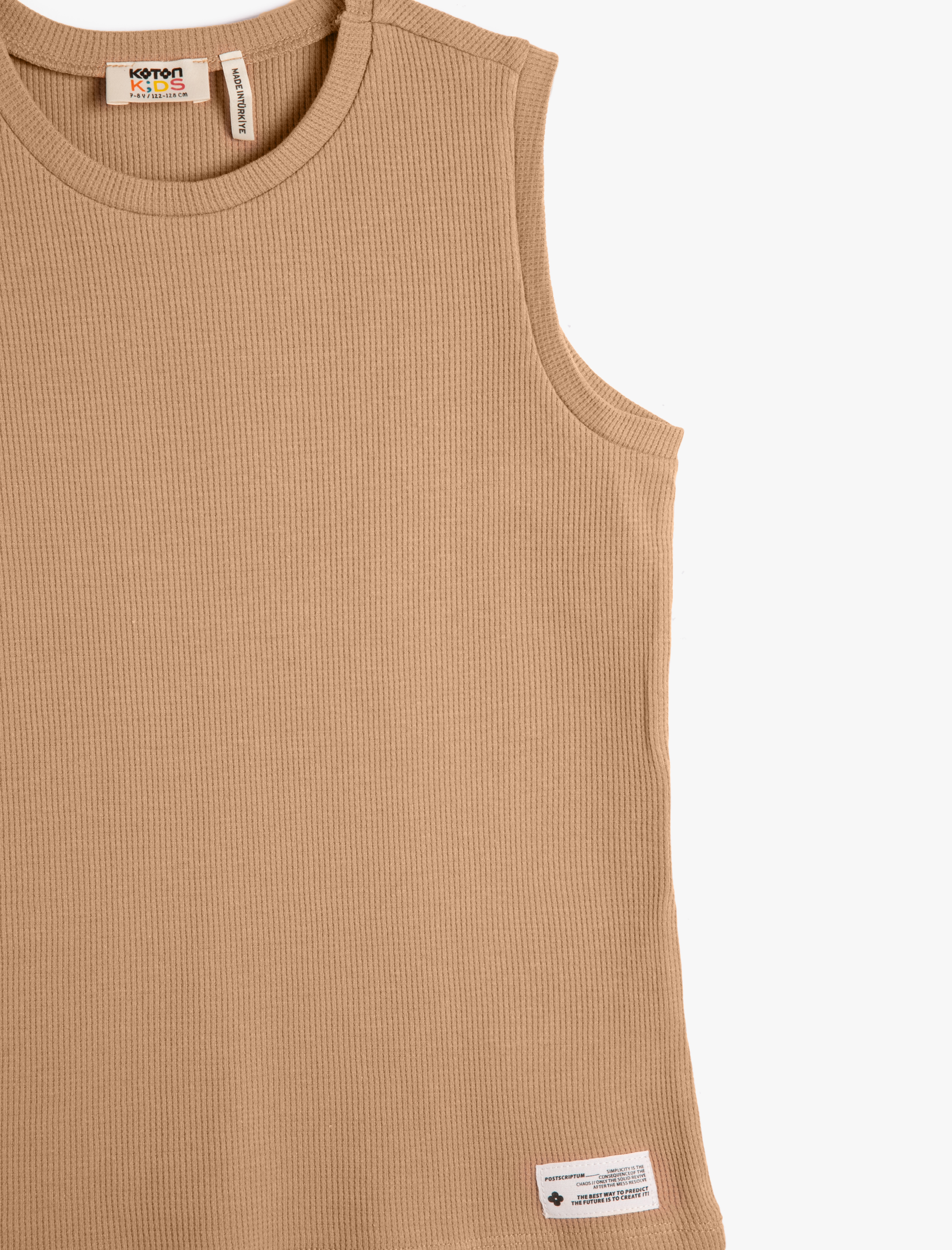  Erkek Çocuk Basic Atlet Bisiklet Yaka Fitilli Pamuklu