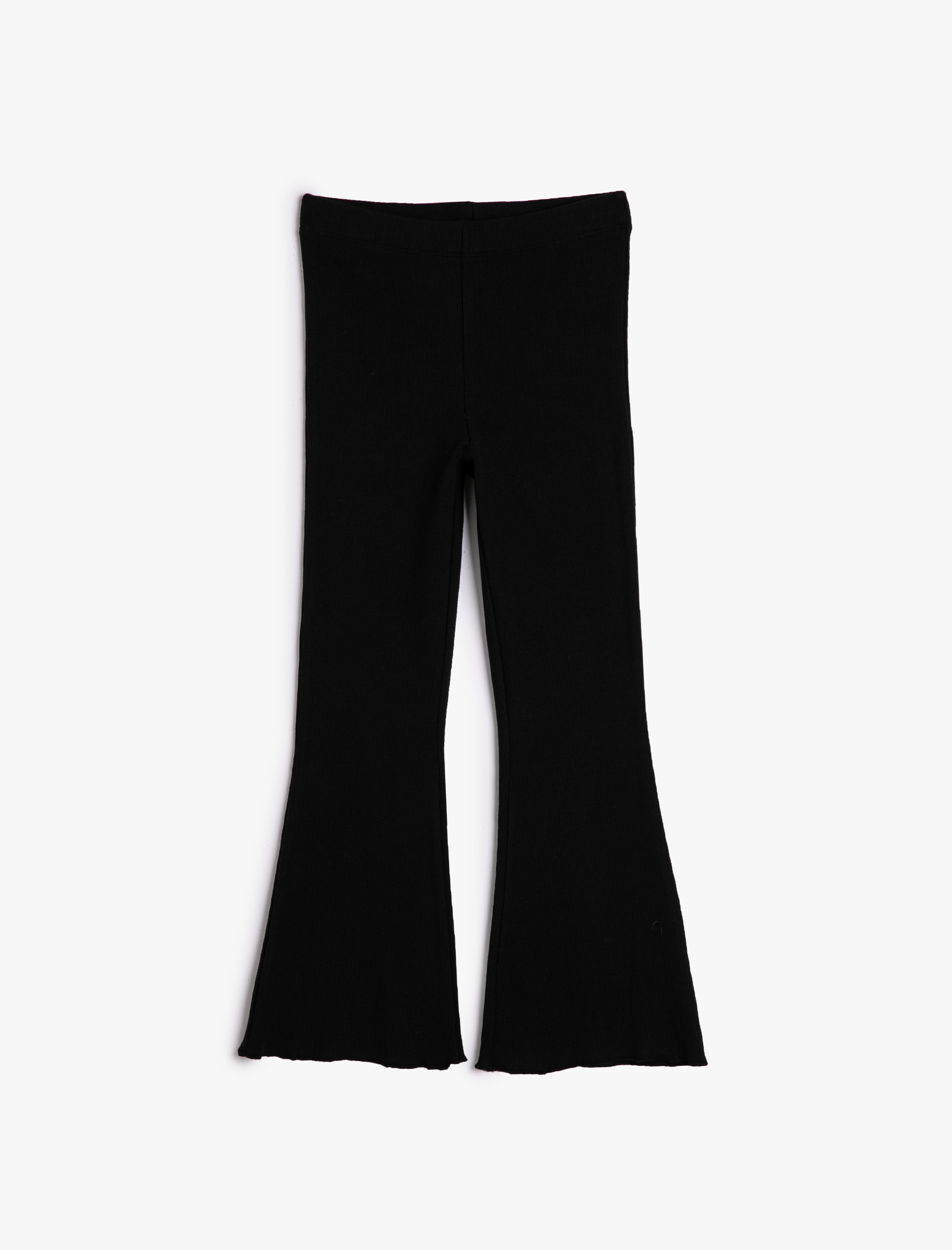  Kız Çocuk Basic İspanyol Paça Pantolon Beli Lastikli Fitilli Pamuklu