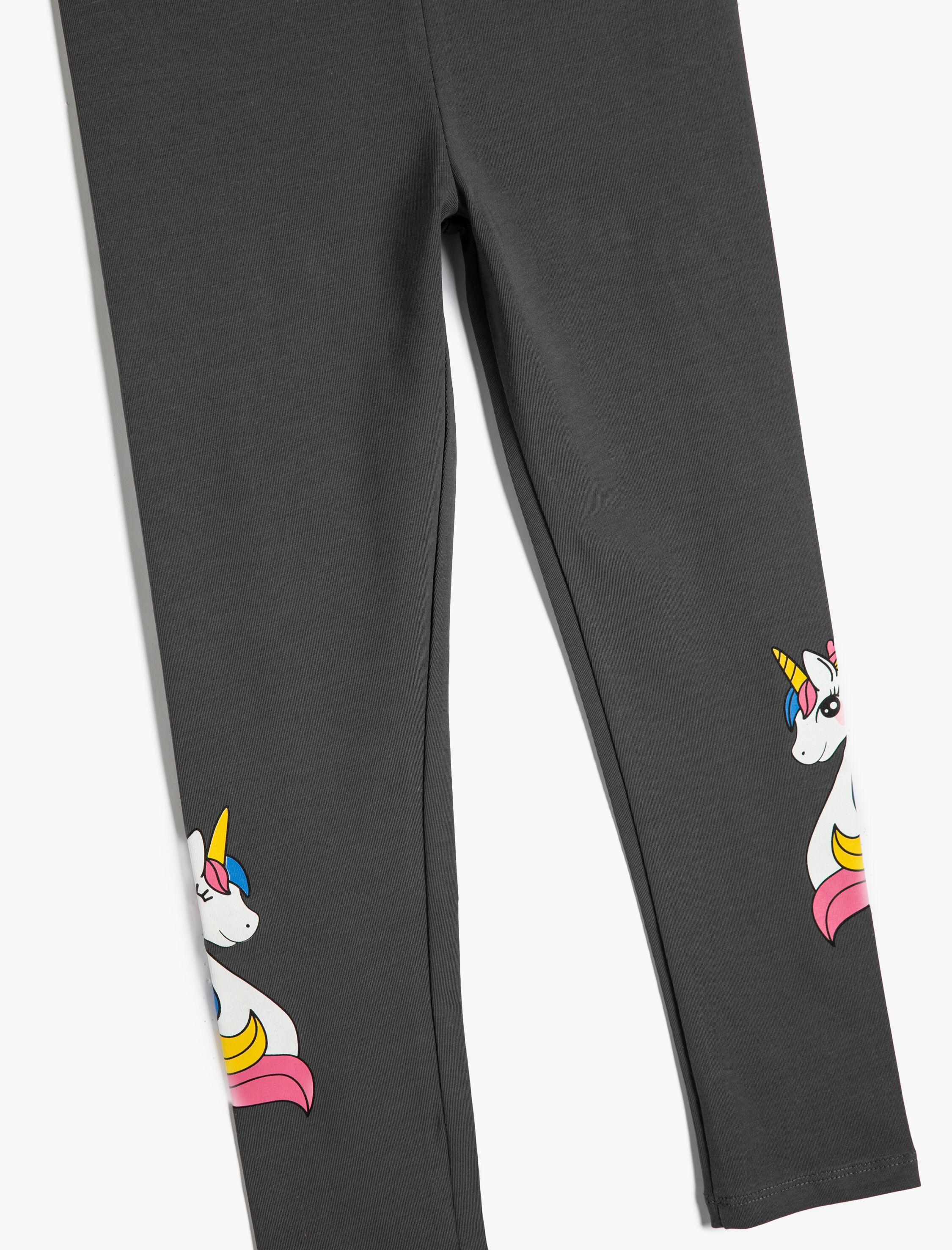  Kız Çocuk Unicorn Tayt Beli Lastikli Parıltılı Pamuklu