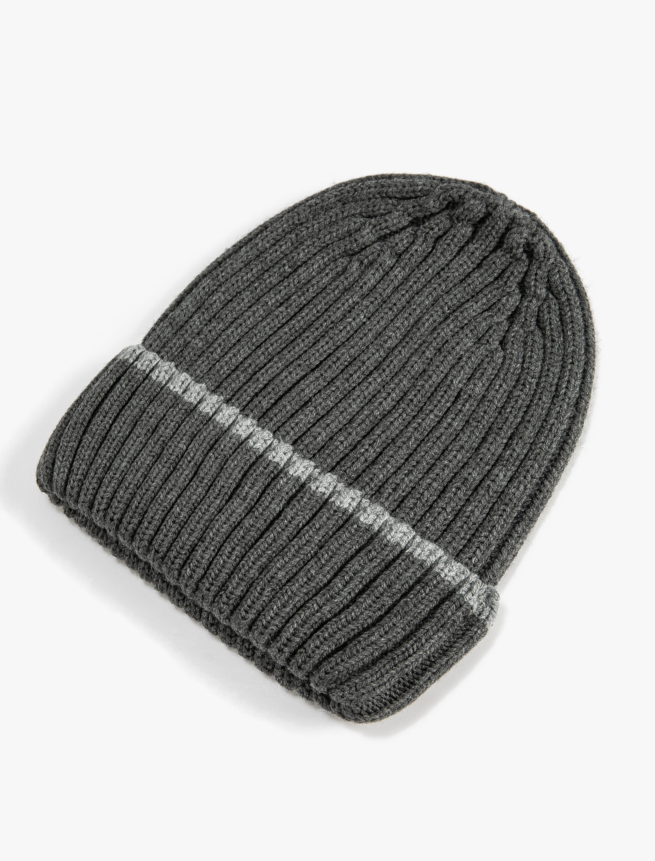  Erkek Akrilik Örgü Bere Katlamalı Şerit Detaylı