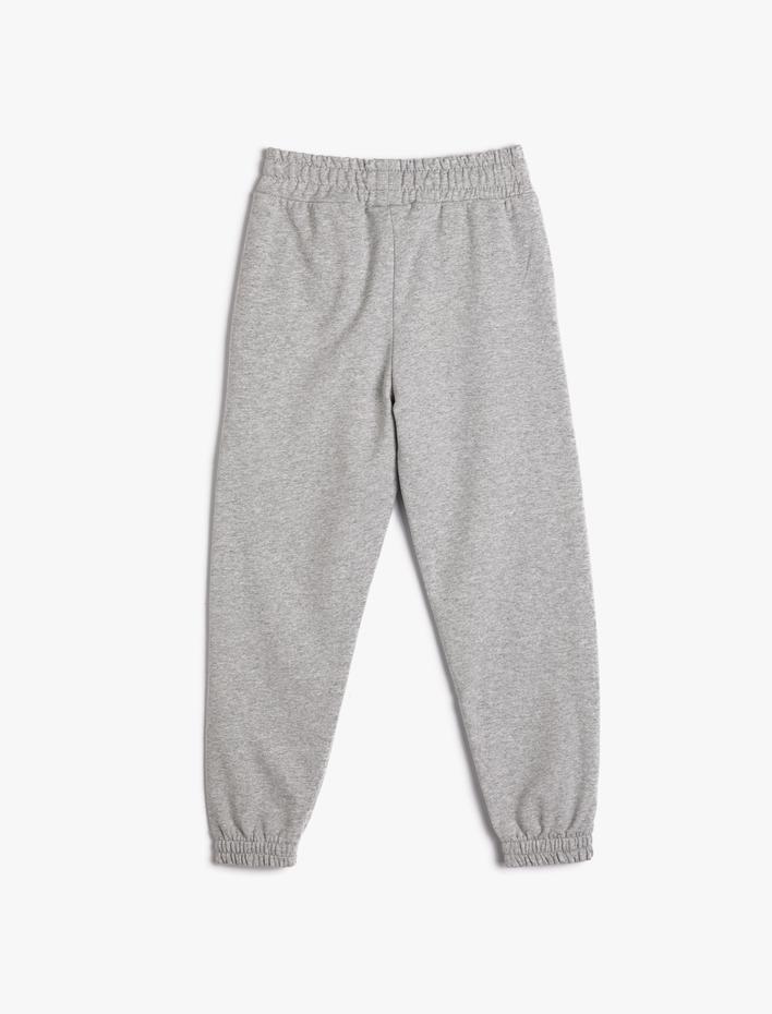 Kız Çocuk Basic Jogger Eşofman Altı Cepli Beli Lastikli Şardonlu