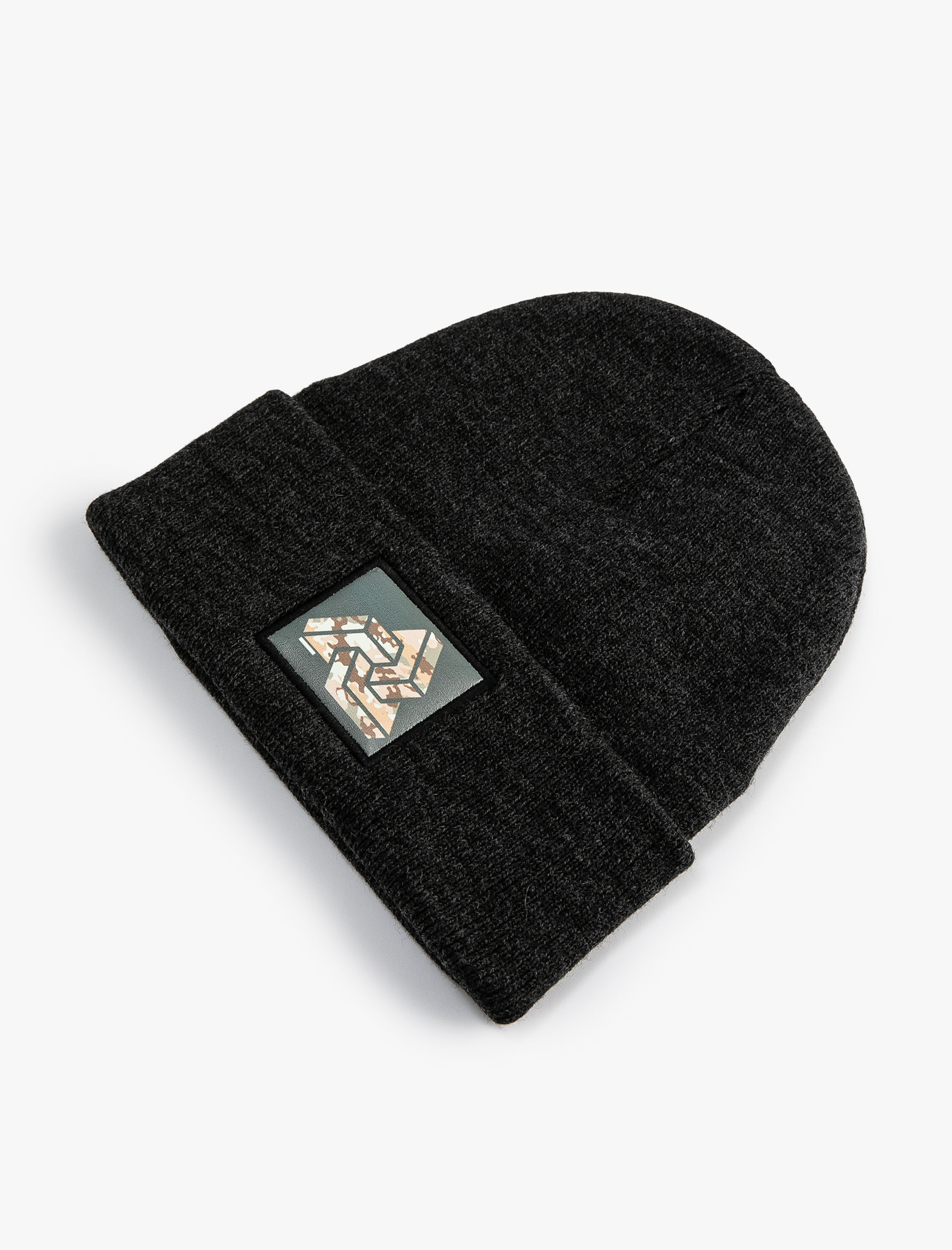  Erkek Örgü Bere Kamuflaj Detaylı Etiket İşlemeli Katlamalı