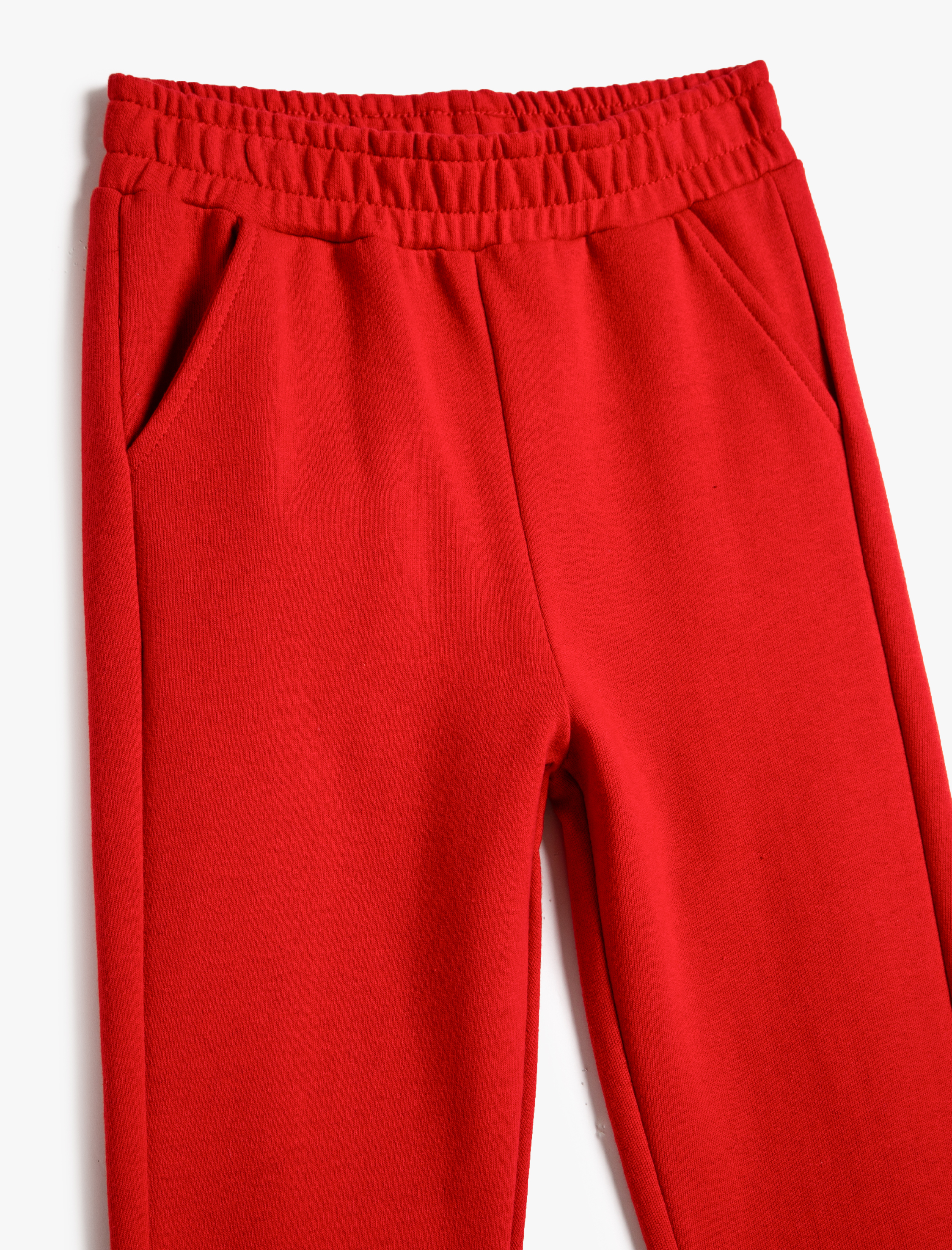 Kız Çocuk Basic Jogger Eşofman Altı Şardonlu Cepli Beli Lastikli Pamuklu Şardonlu