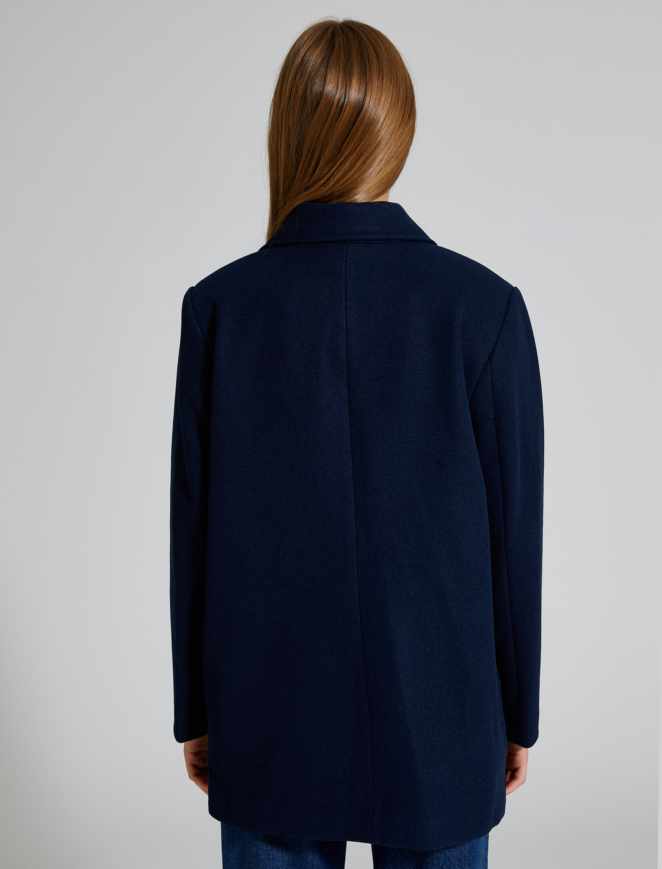   Kaşe Kaban Kruvaze Düğmeli Cep Detaylı