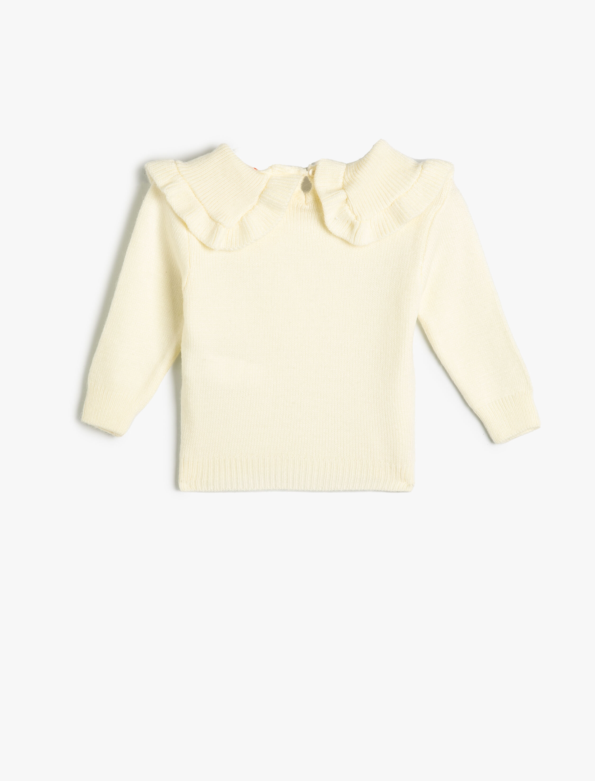  Kız Bebek Basic Kazak Bebe Yaka Fırfır Detaylı