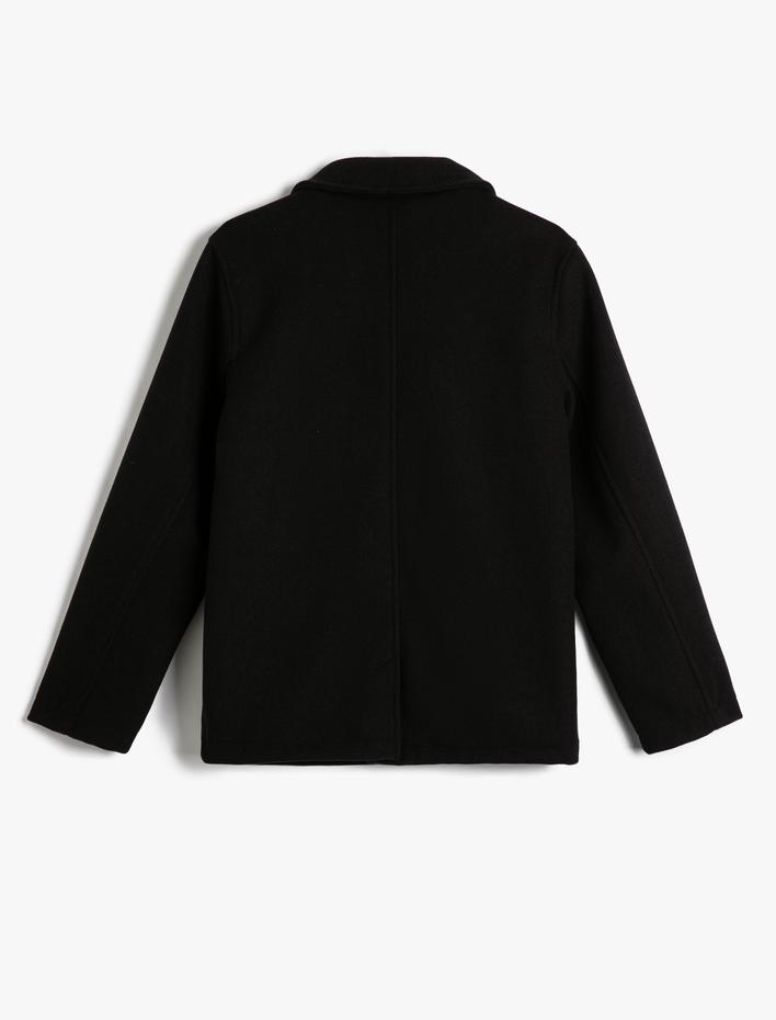 Erkek Çocuk Kaban Kruvaze Yaka Düğme Kapamalı